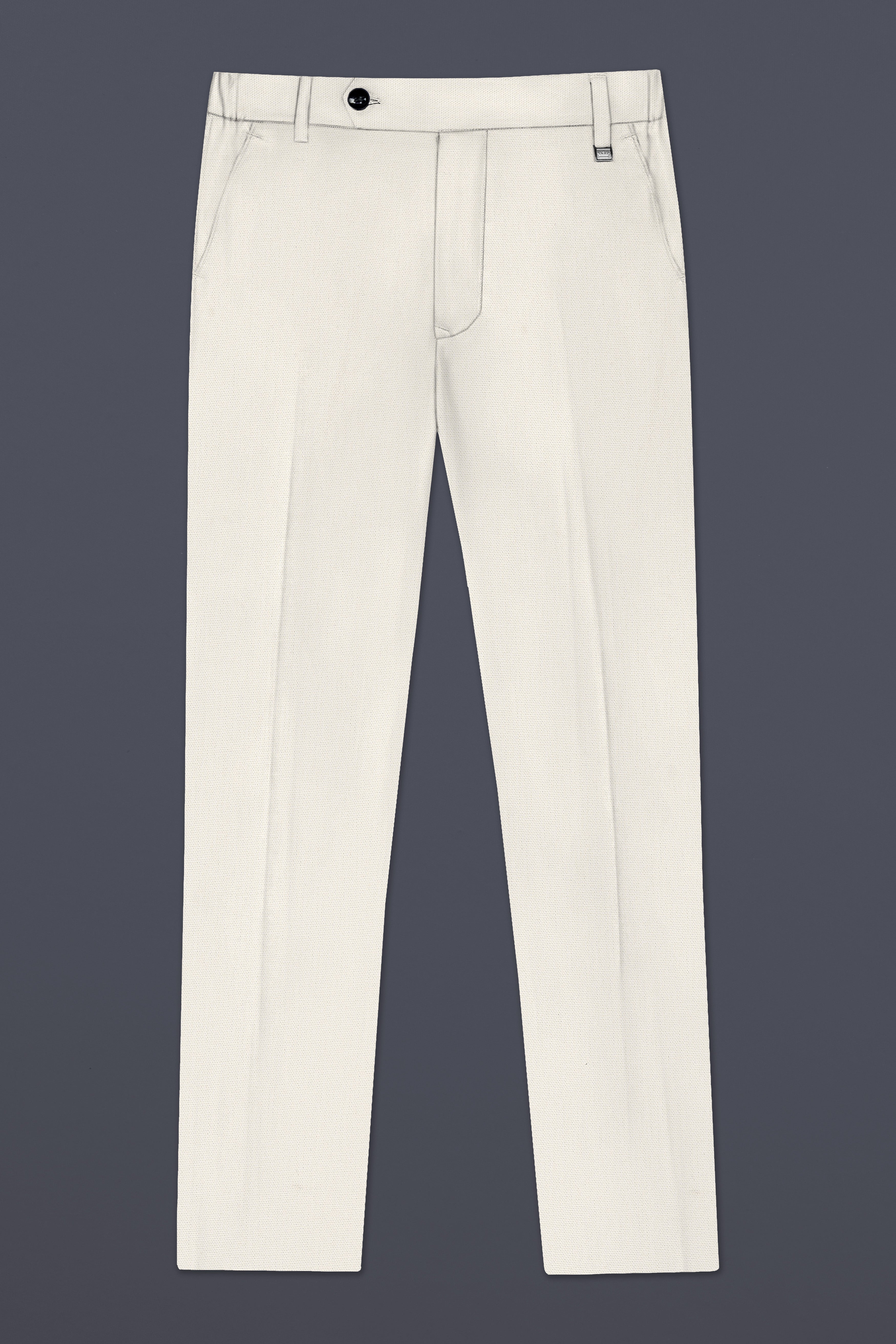 Merino Cream Solid Cotton Cross Placket Bandhgala Suit