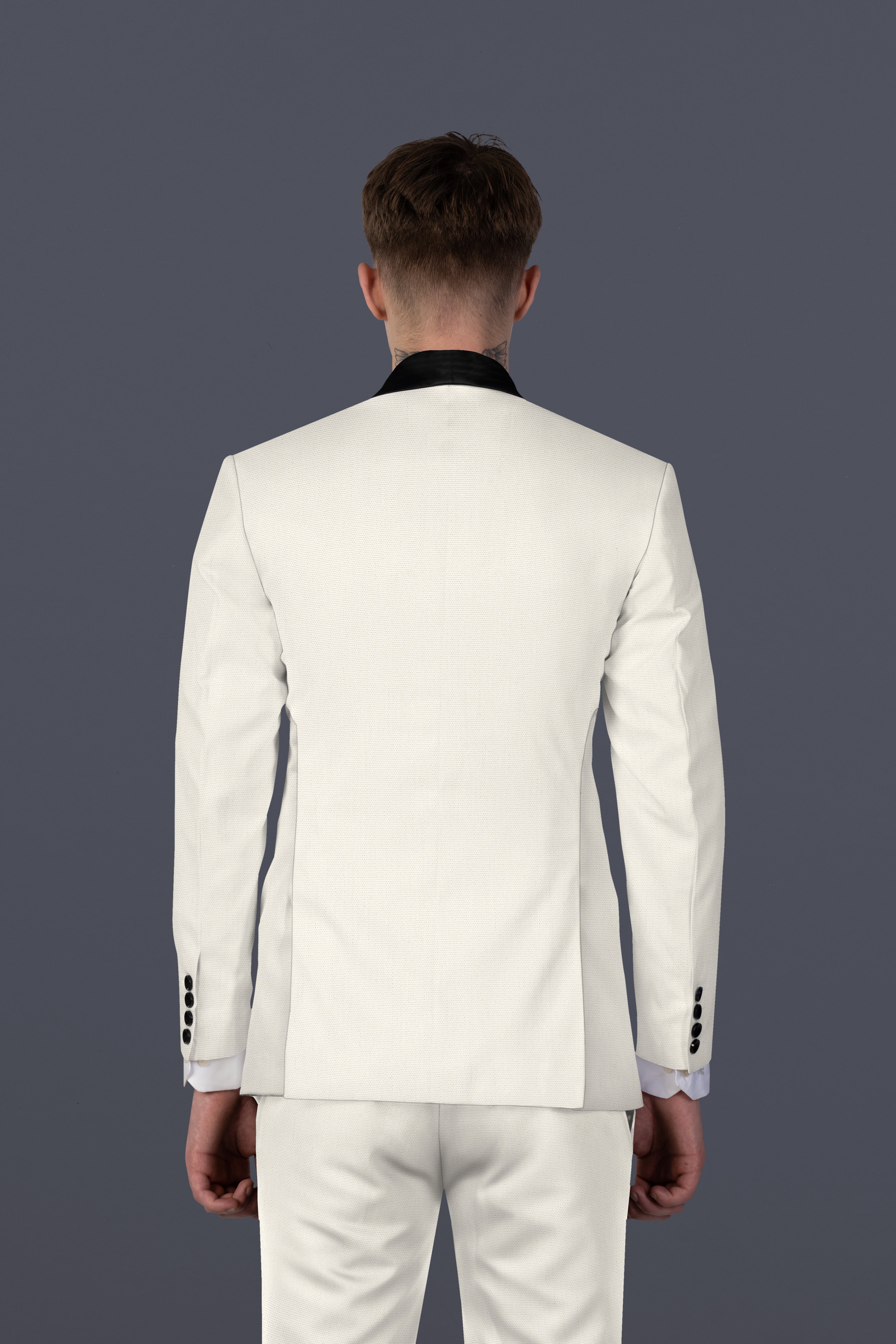 Merino Cream Cotton Tuxedo Suit