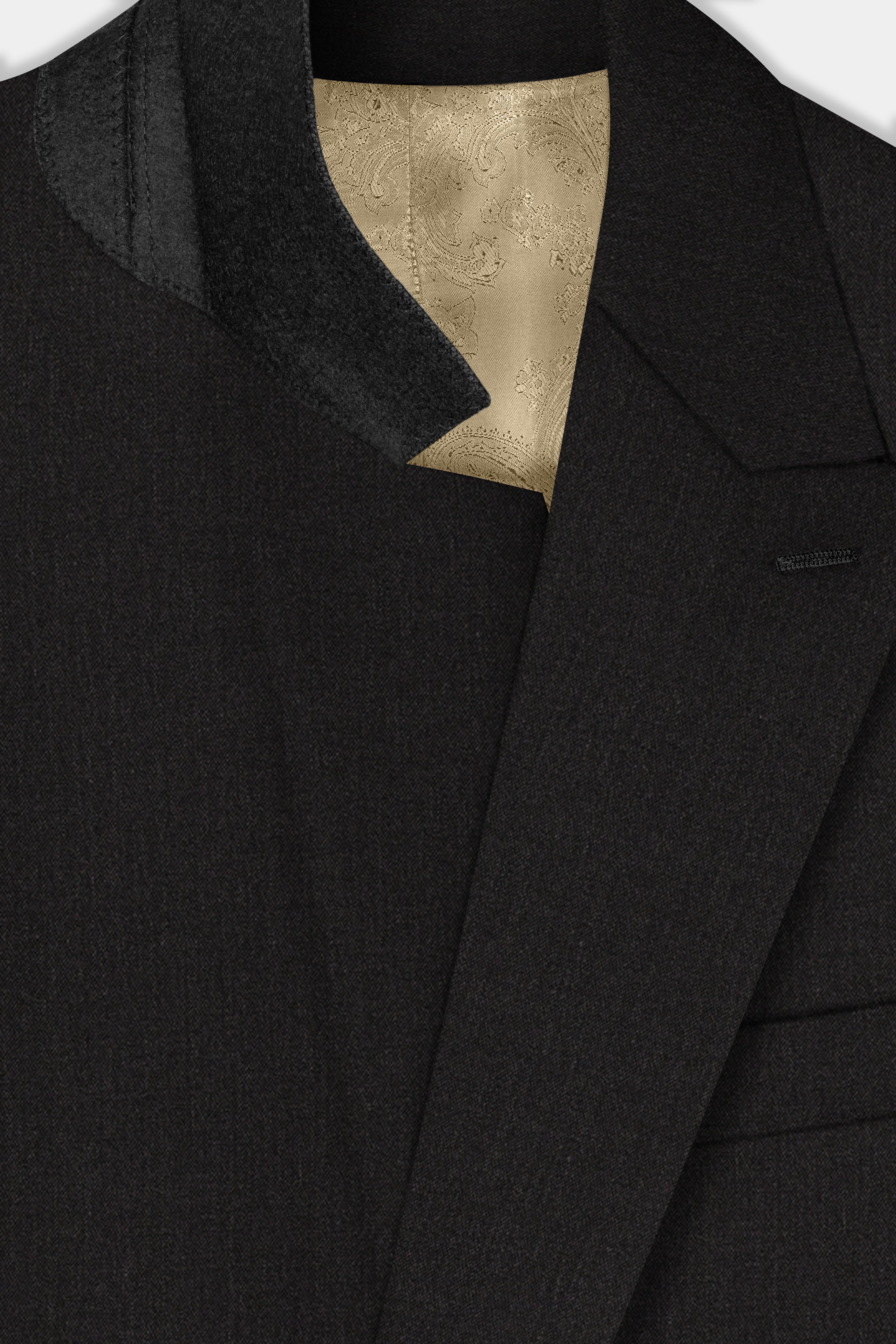 Shark Gray Stretchable Wool Blend Double Breasted Suit