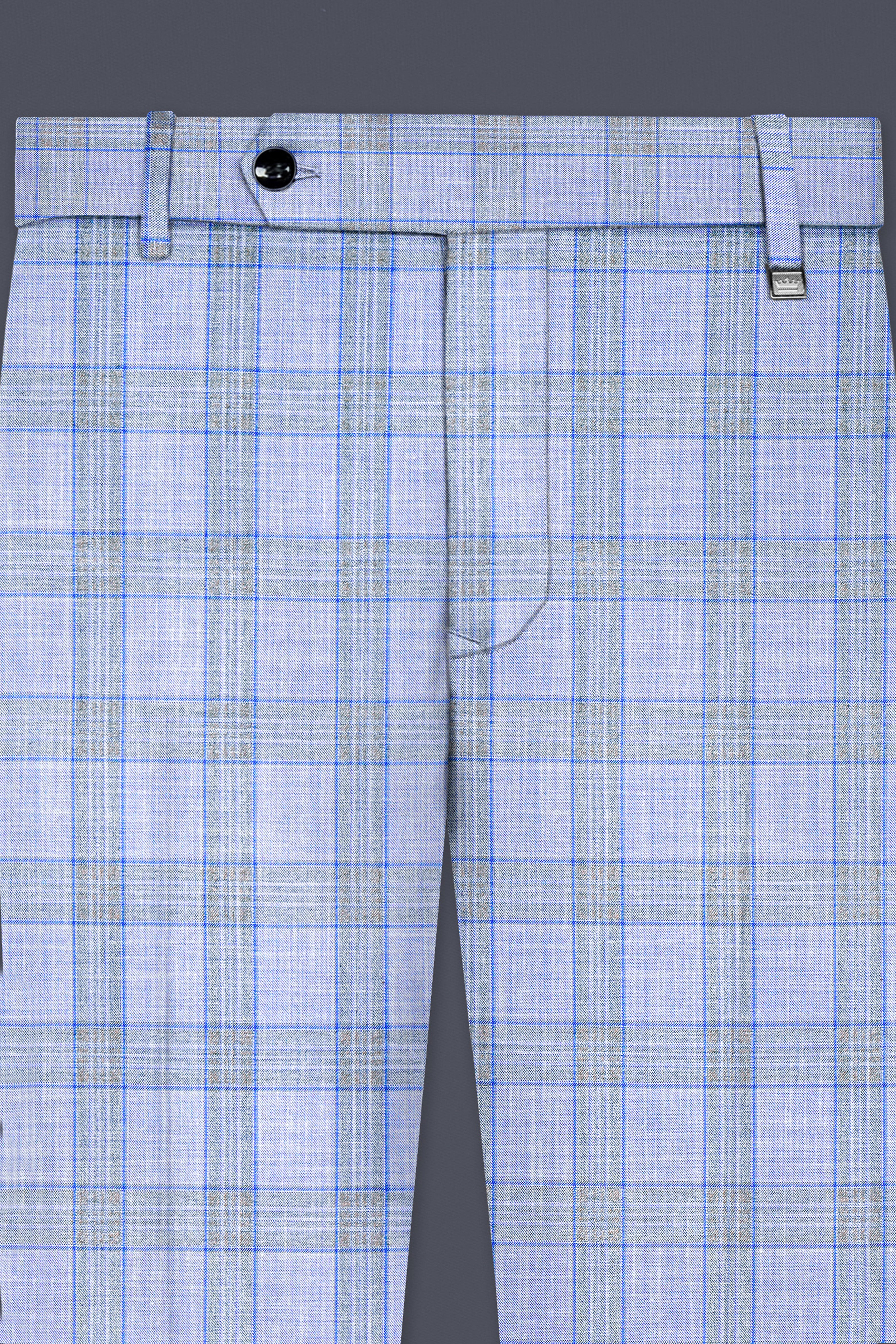 Carolina Blue Plaid Wool Blend Double Breasted Suit