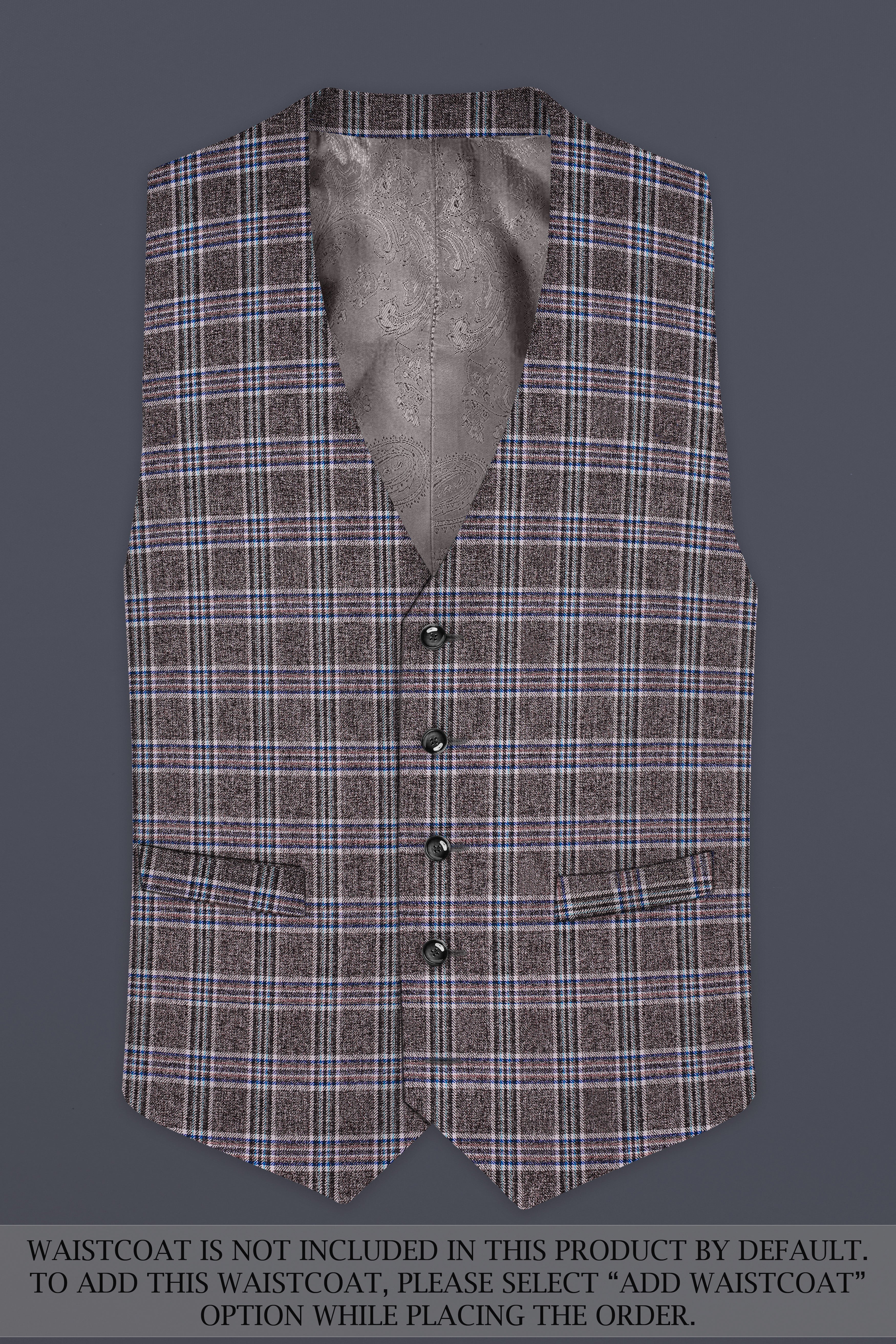 Ironside Grey Plaid Wool Blend Single Breasted Suit