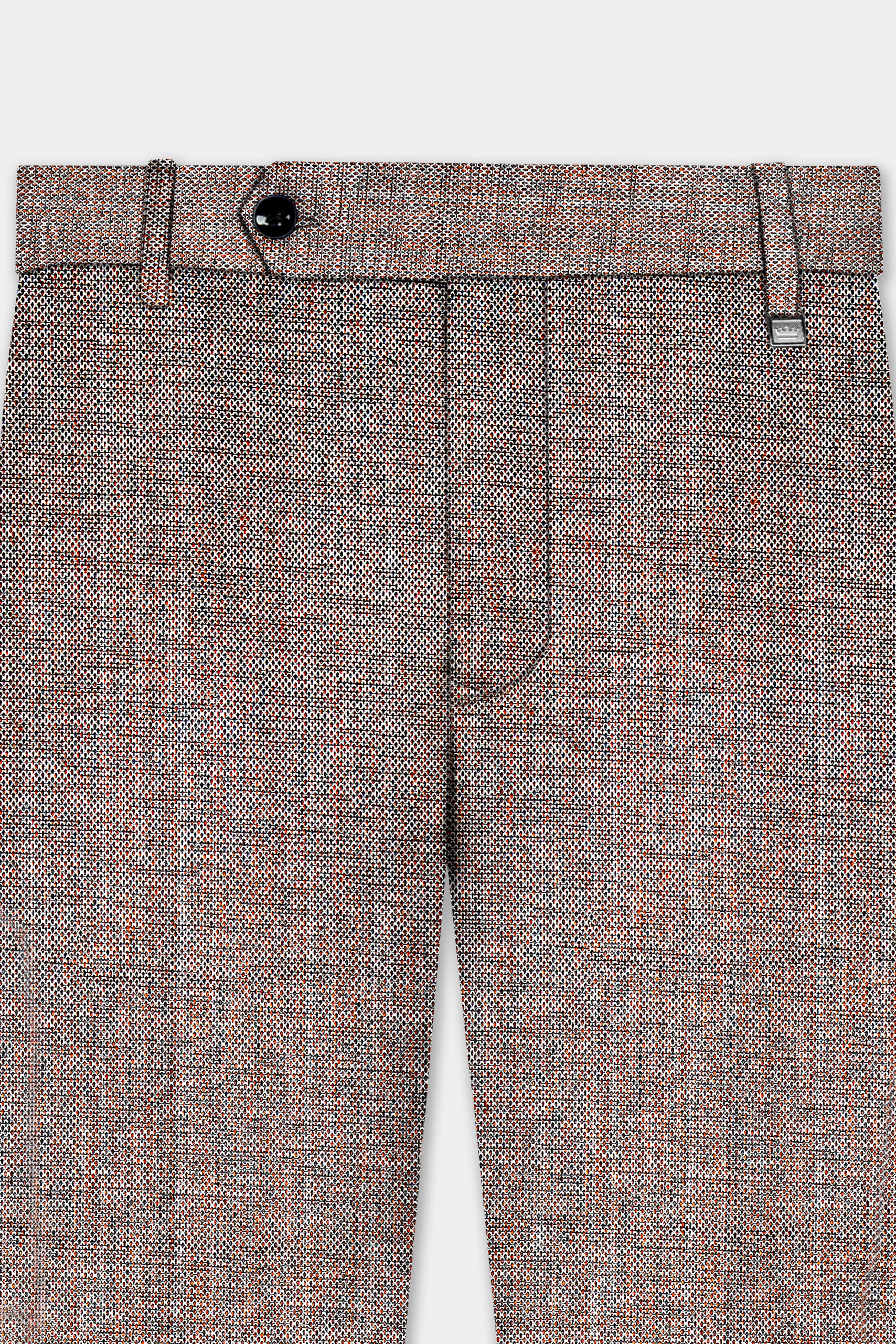 Ferra Brown Textured Double Breasted Suit