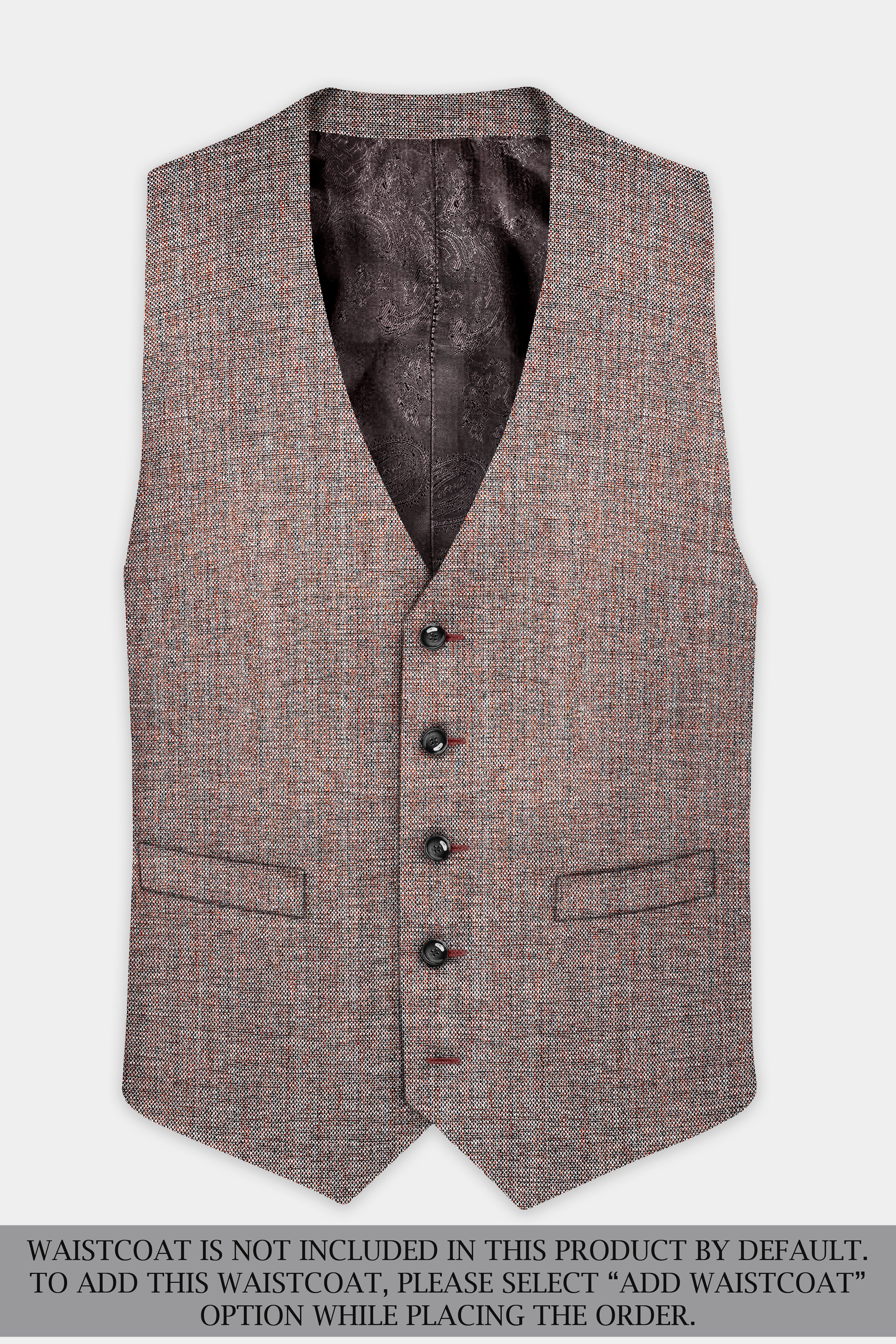 Ferra Brown Textured Double Breasted Suit