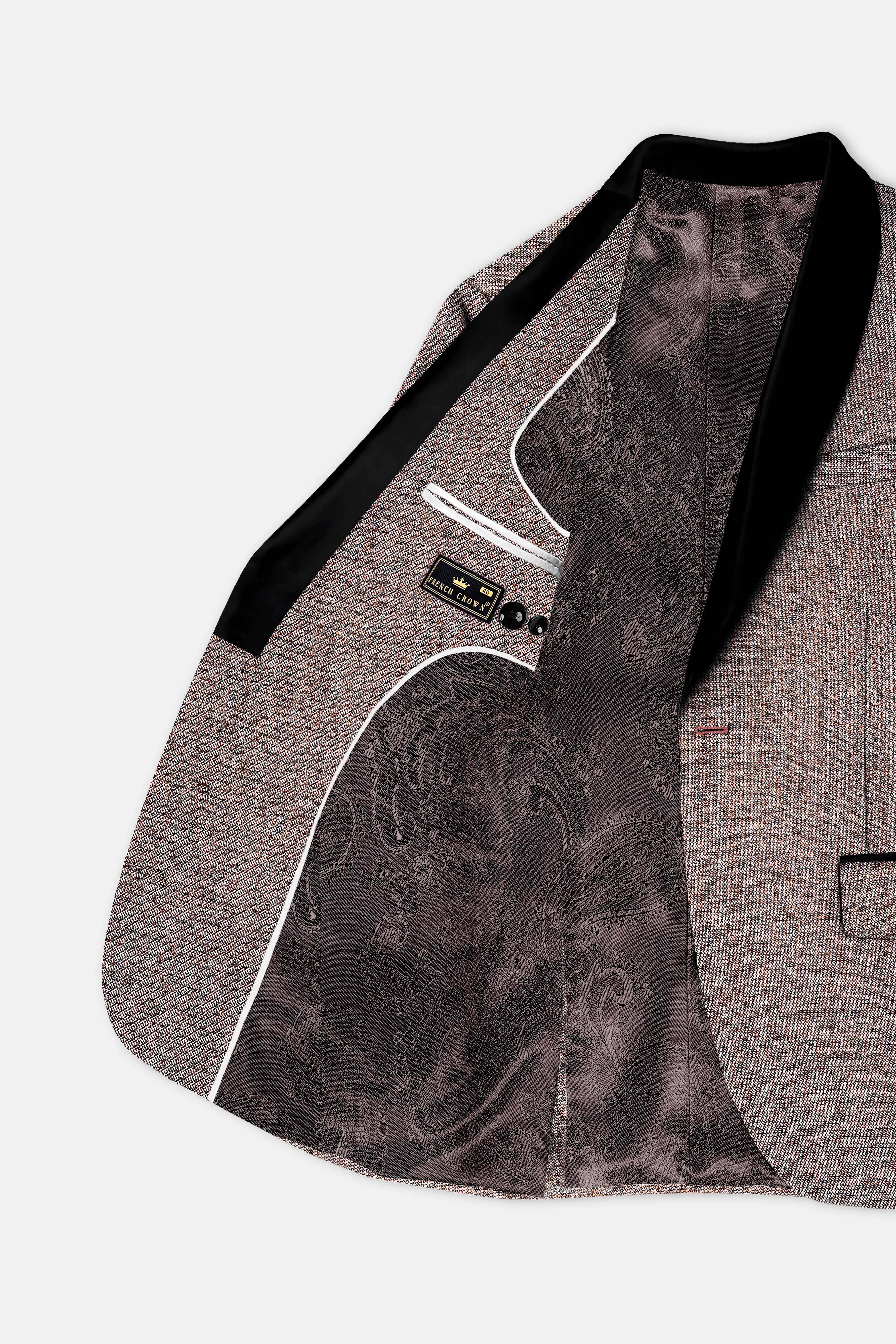 Ferra Brown Textured Tuxedo Suit