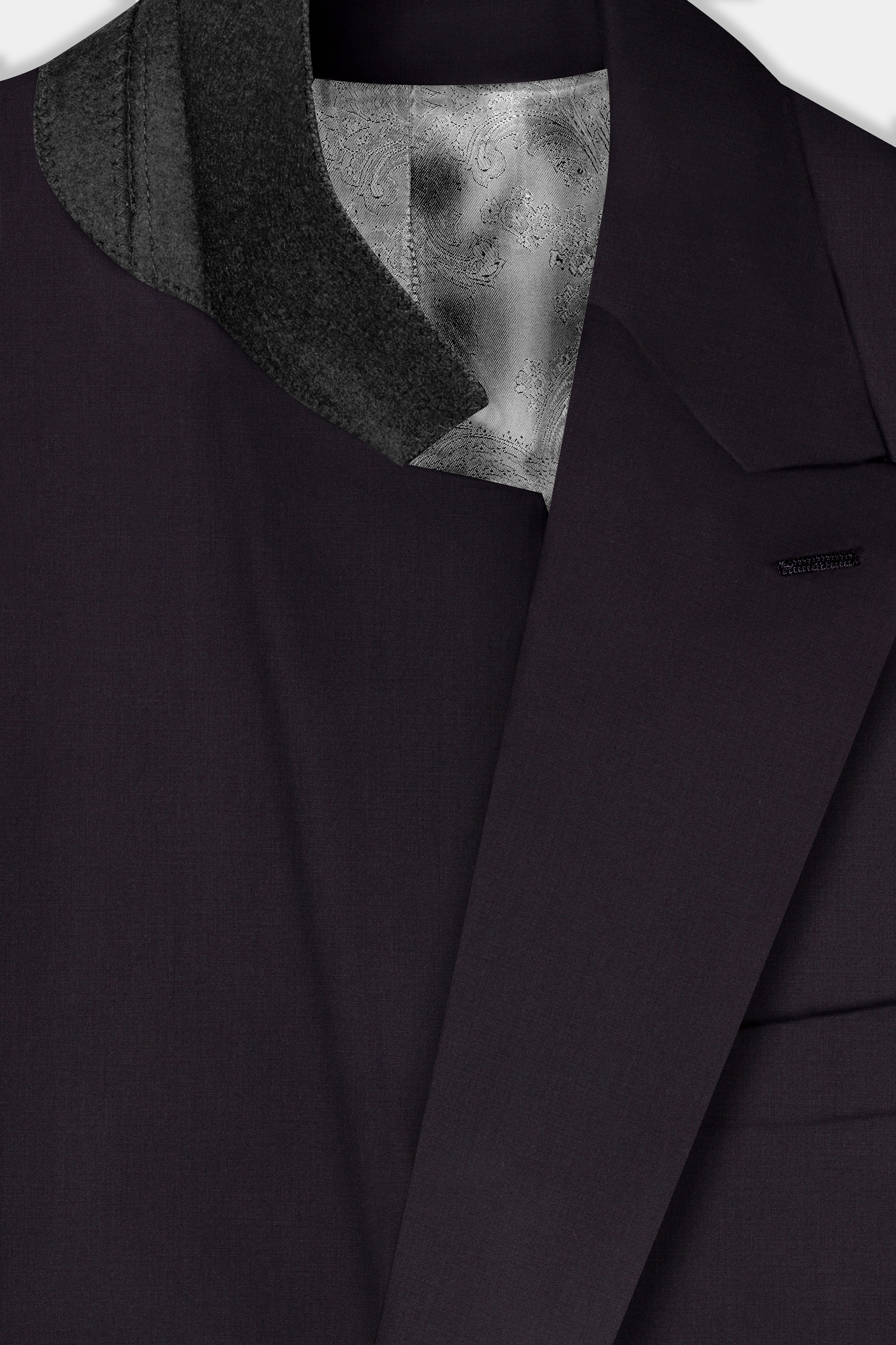 Bastille Purple Solid Wool Blend Double Breasted Suit