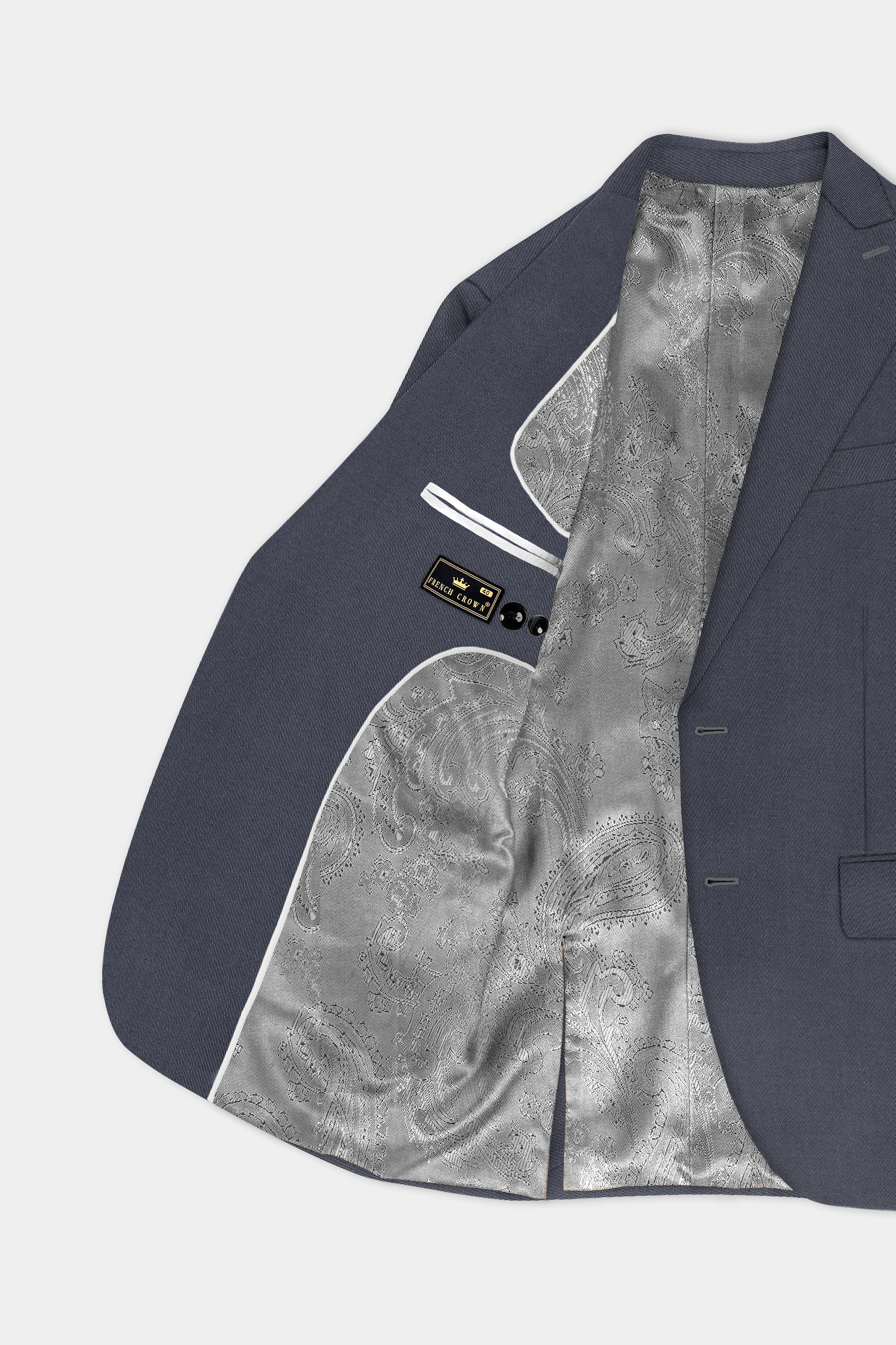 Iridium Gray Textured Cotton Single Breasted Suit