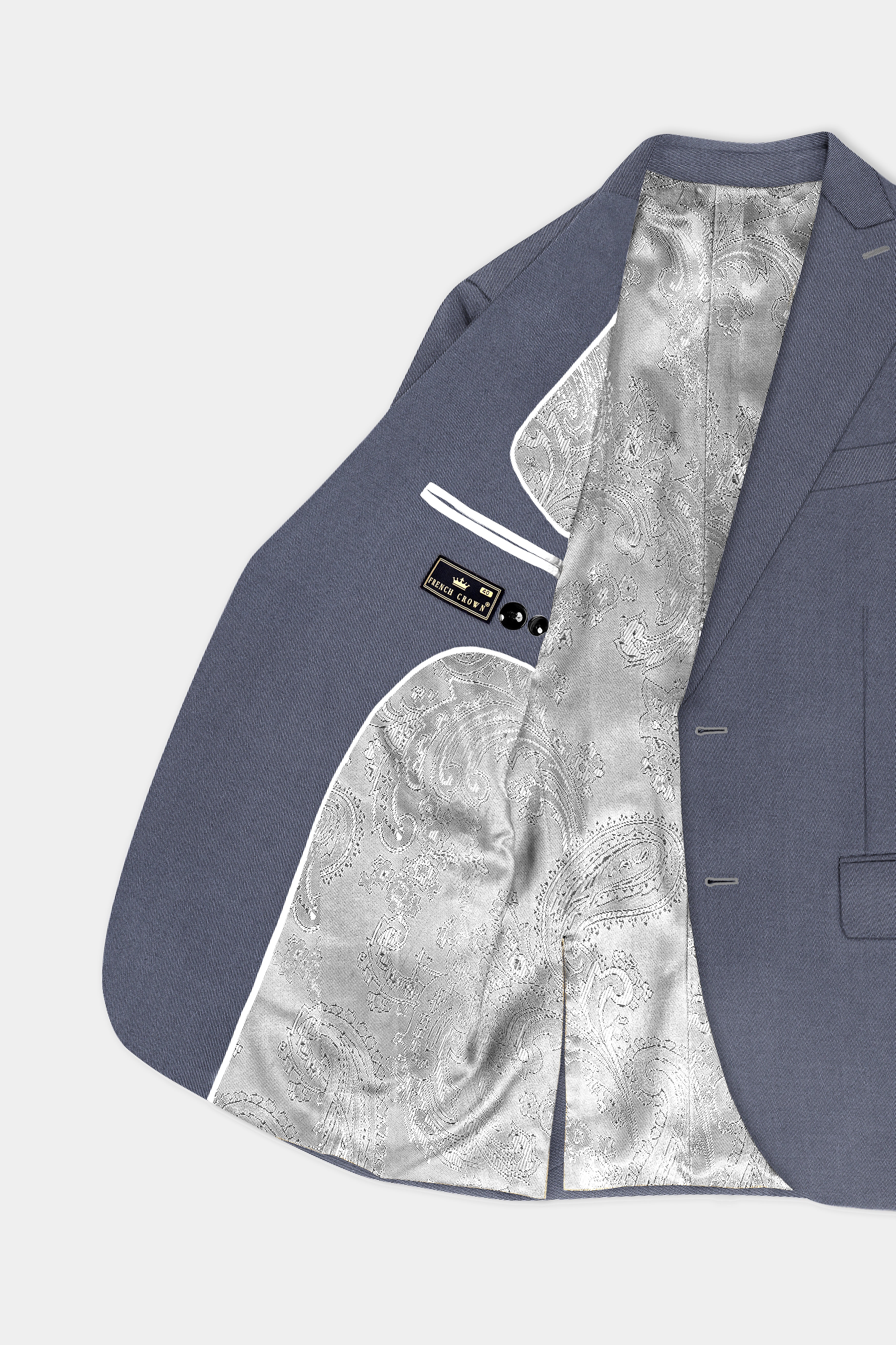 Iridium Gray Textured Cotton Single Breasted Suit