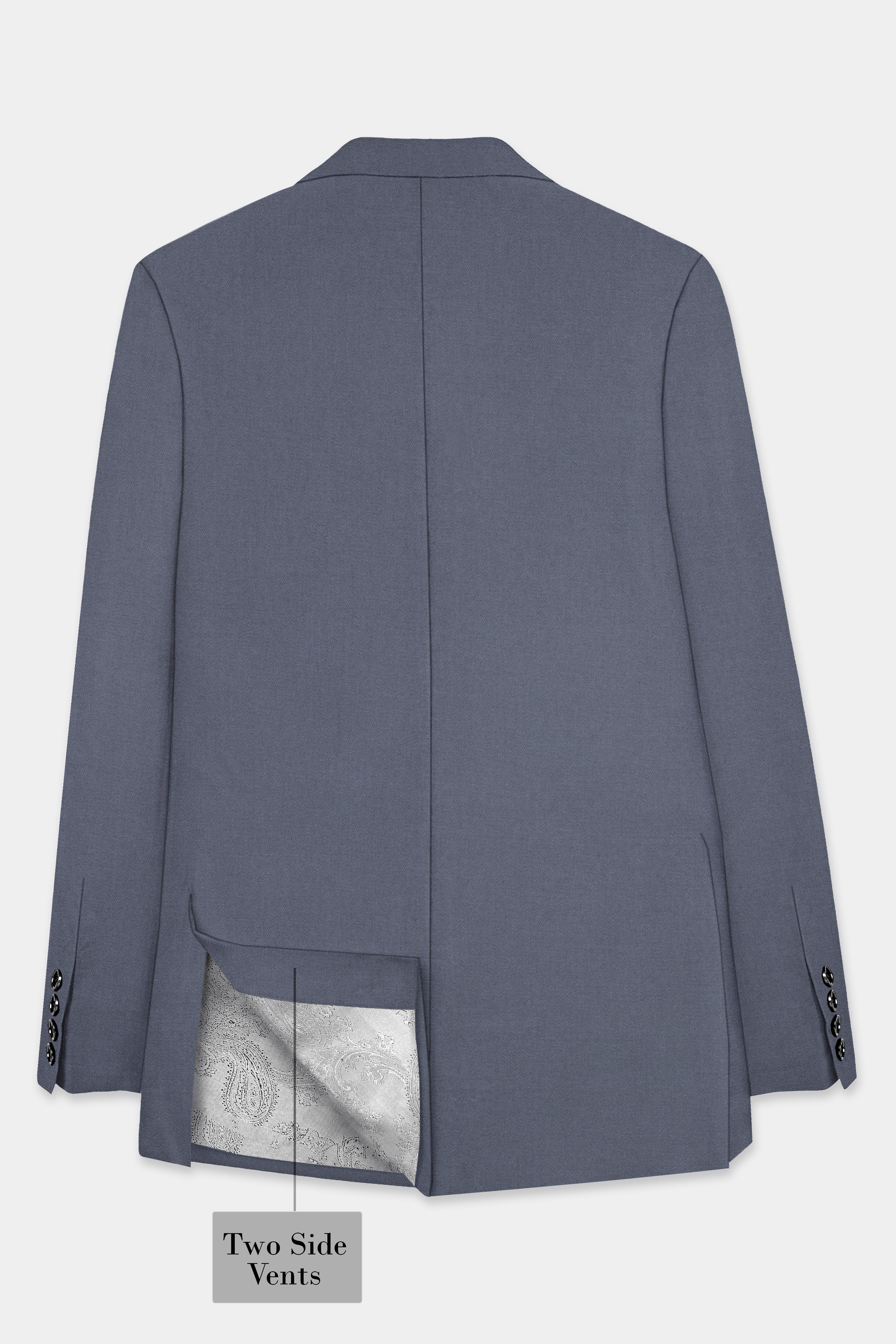 Iridium Gray Textured Cotton Single Breasted Suit