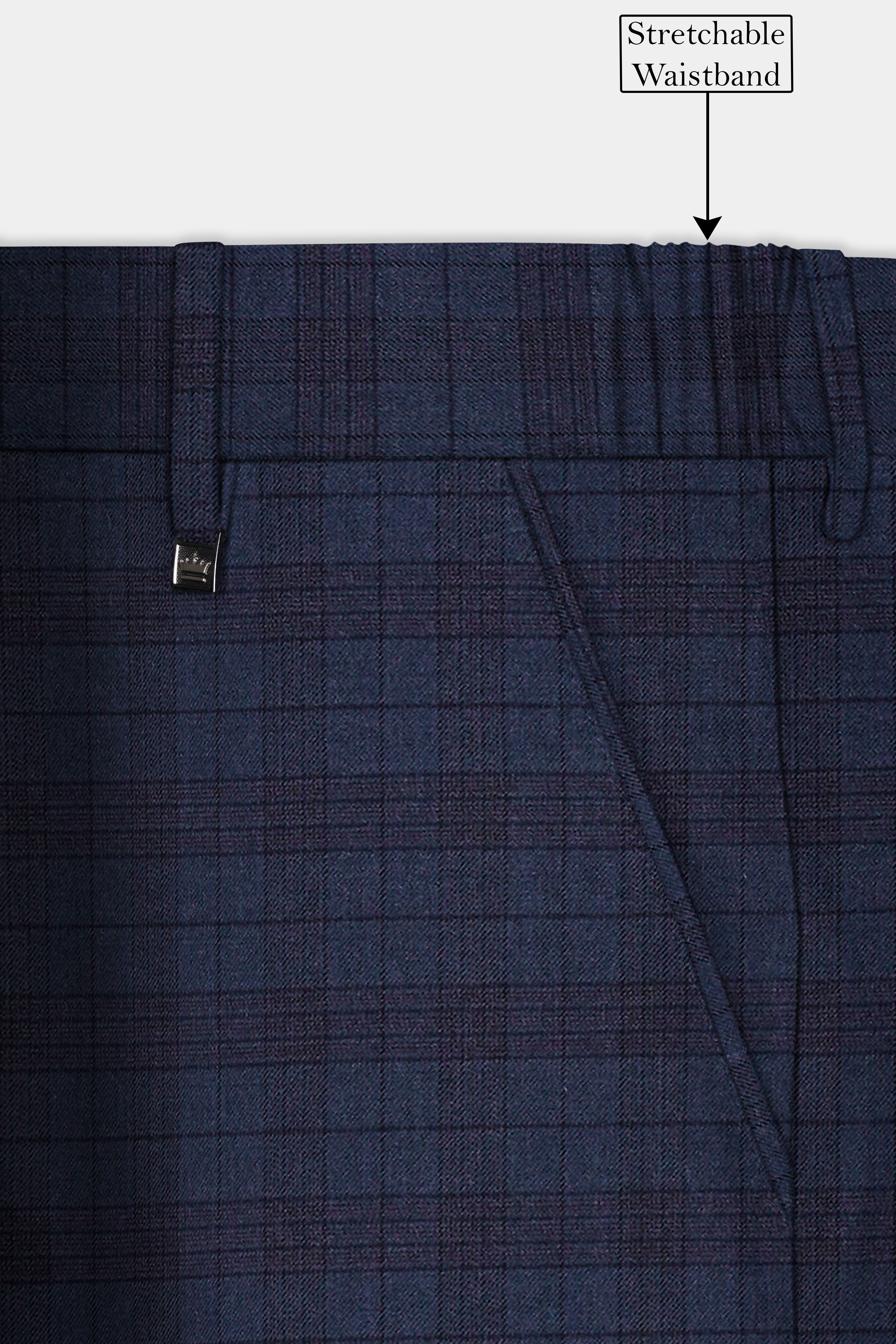 Martinique Blue Plaid Wool Blend Single Breasted Suit