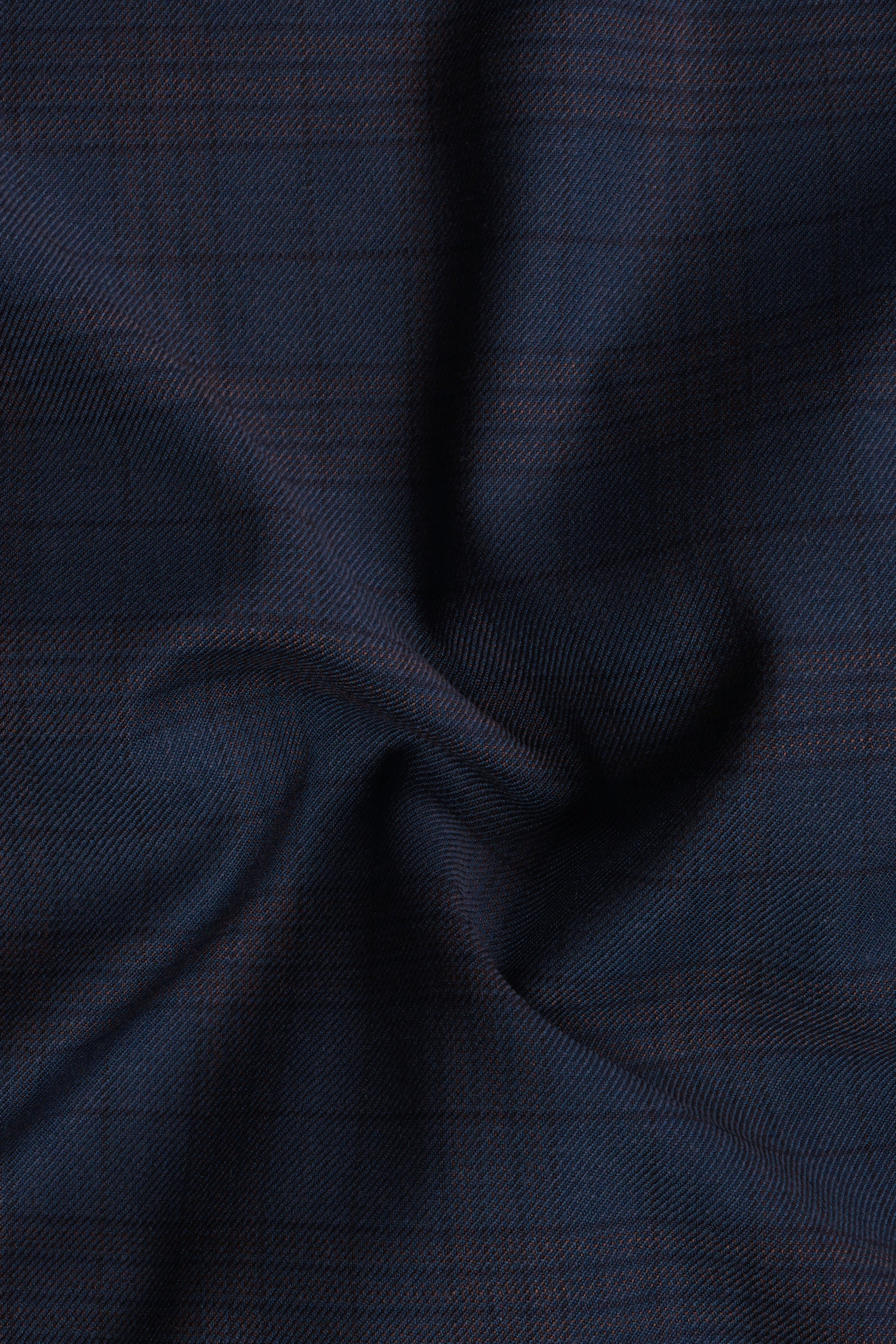 Martinique Blue Plaid Wool Blend Single Breasted Suit