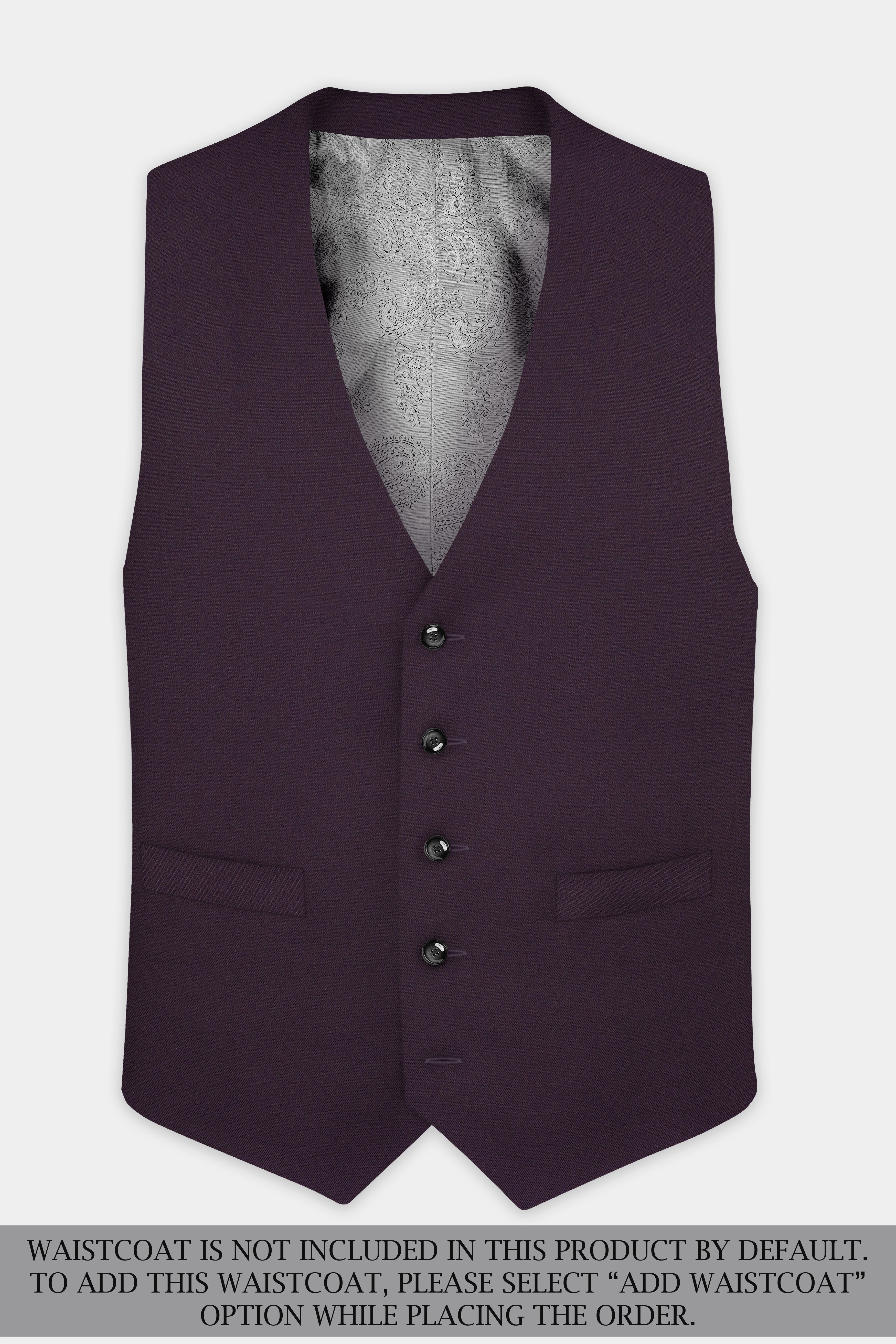 Eminence Purple Solid Wool Blend Double Breasted Suit