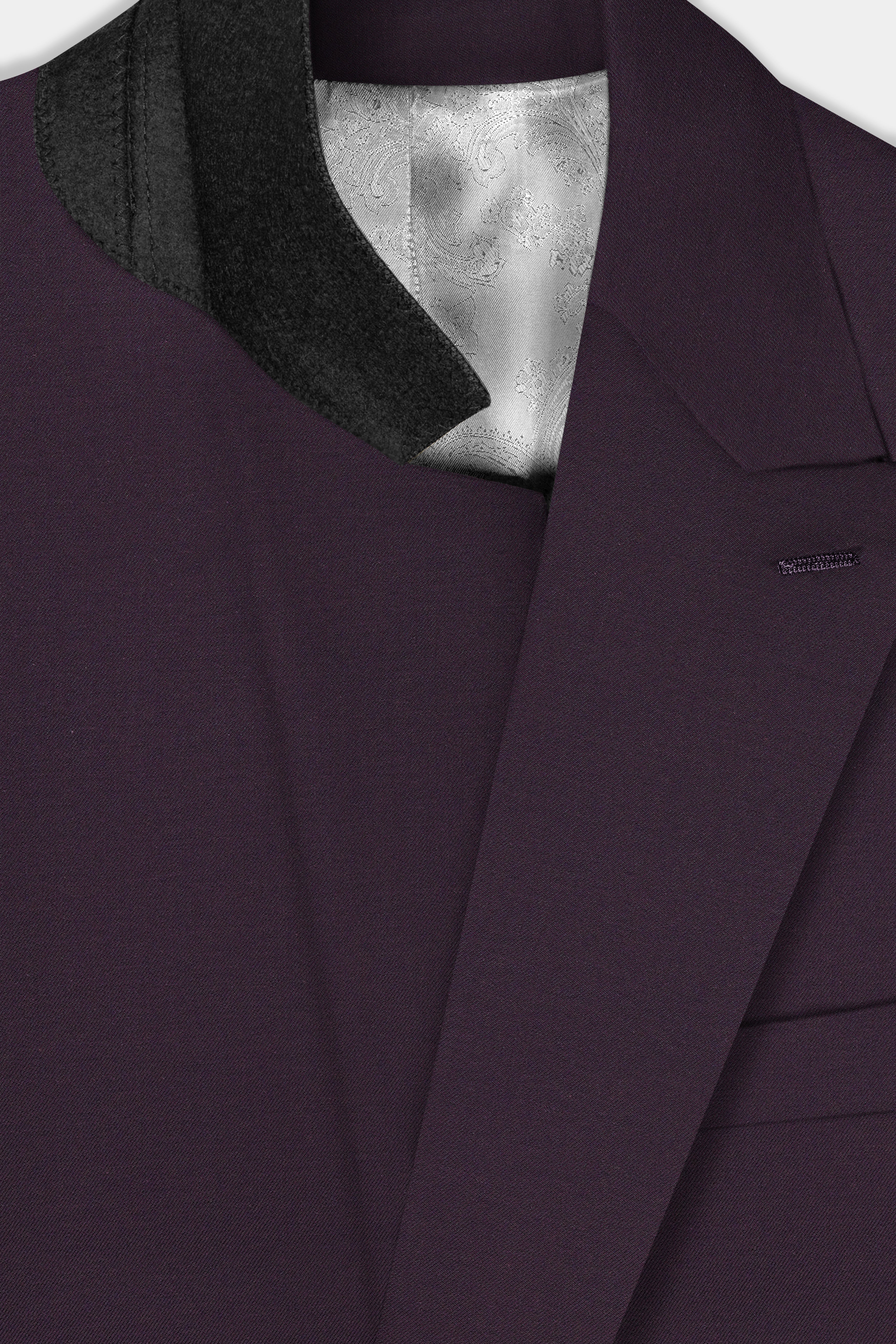 Eminence Purple Solid Wool Blend Double Breasted Suit