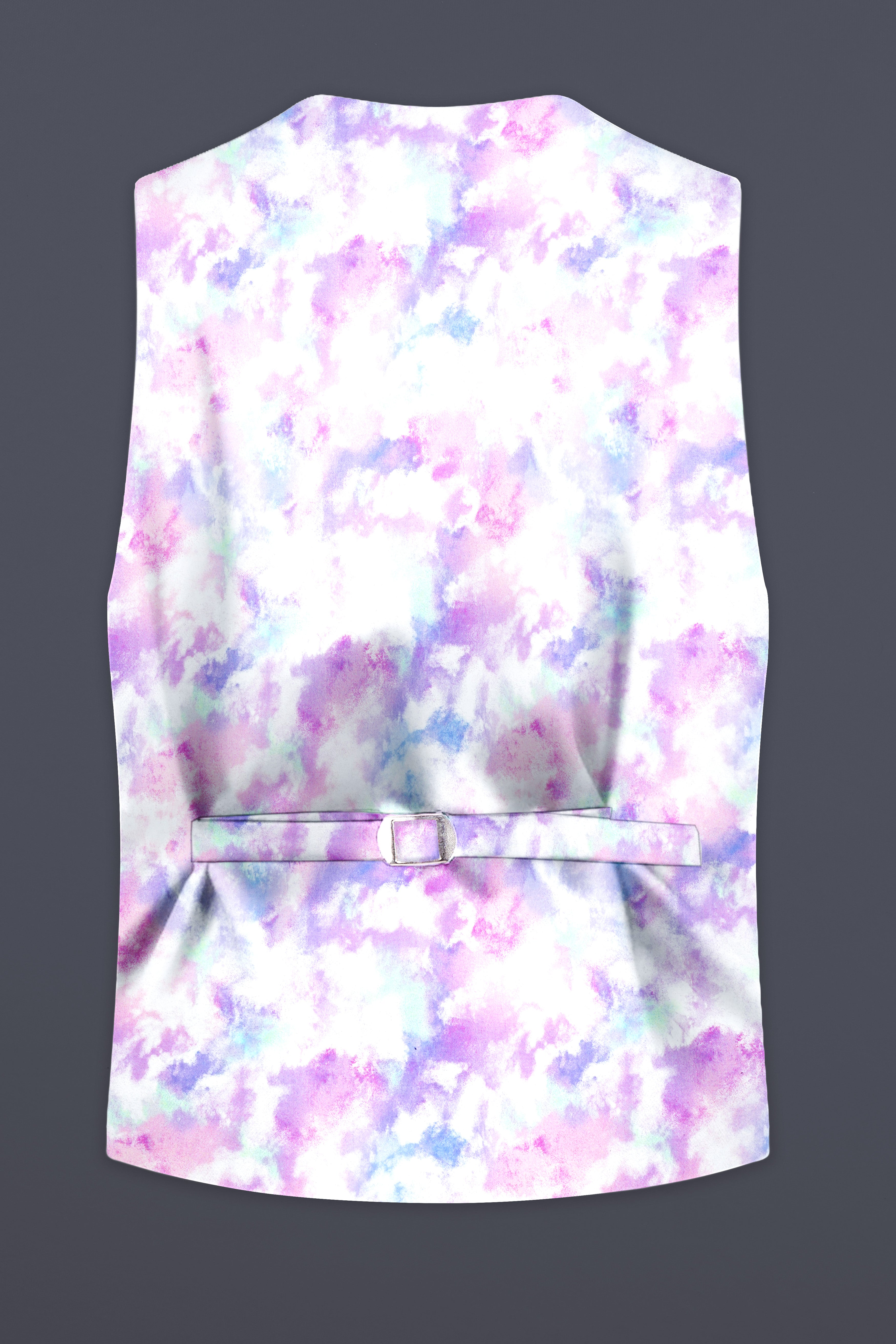 Thistle Pink And Wisteria Purple Multi Color cloud printed Cotton Single Breasted Suit