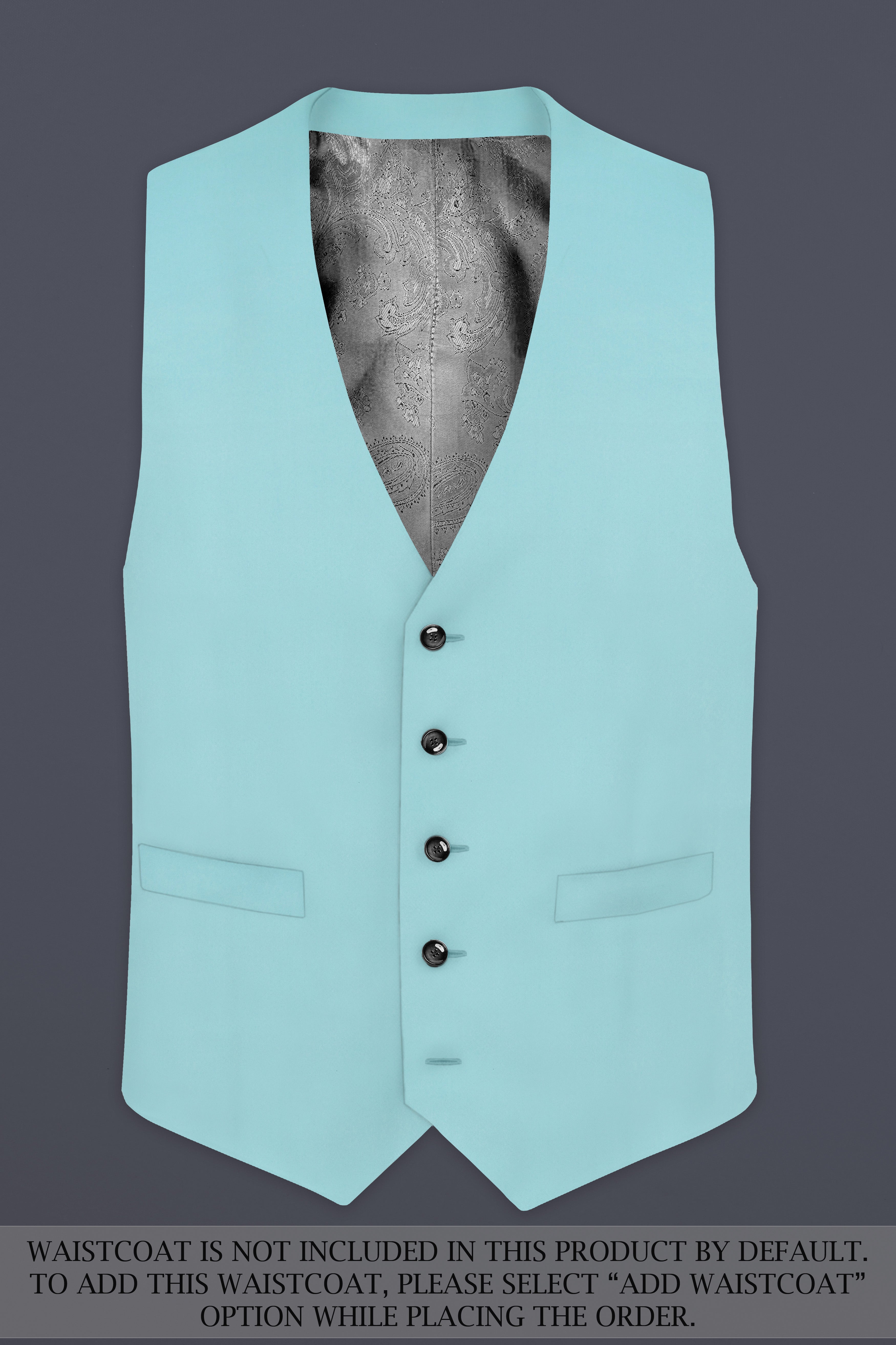 Sinbad Blue Solid Wool Blend Single Breasted Suit