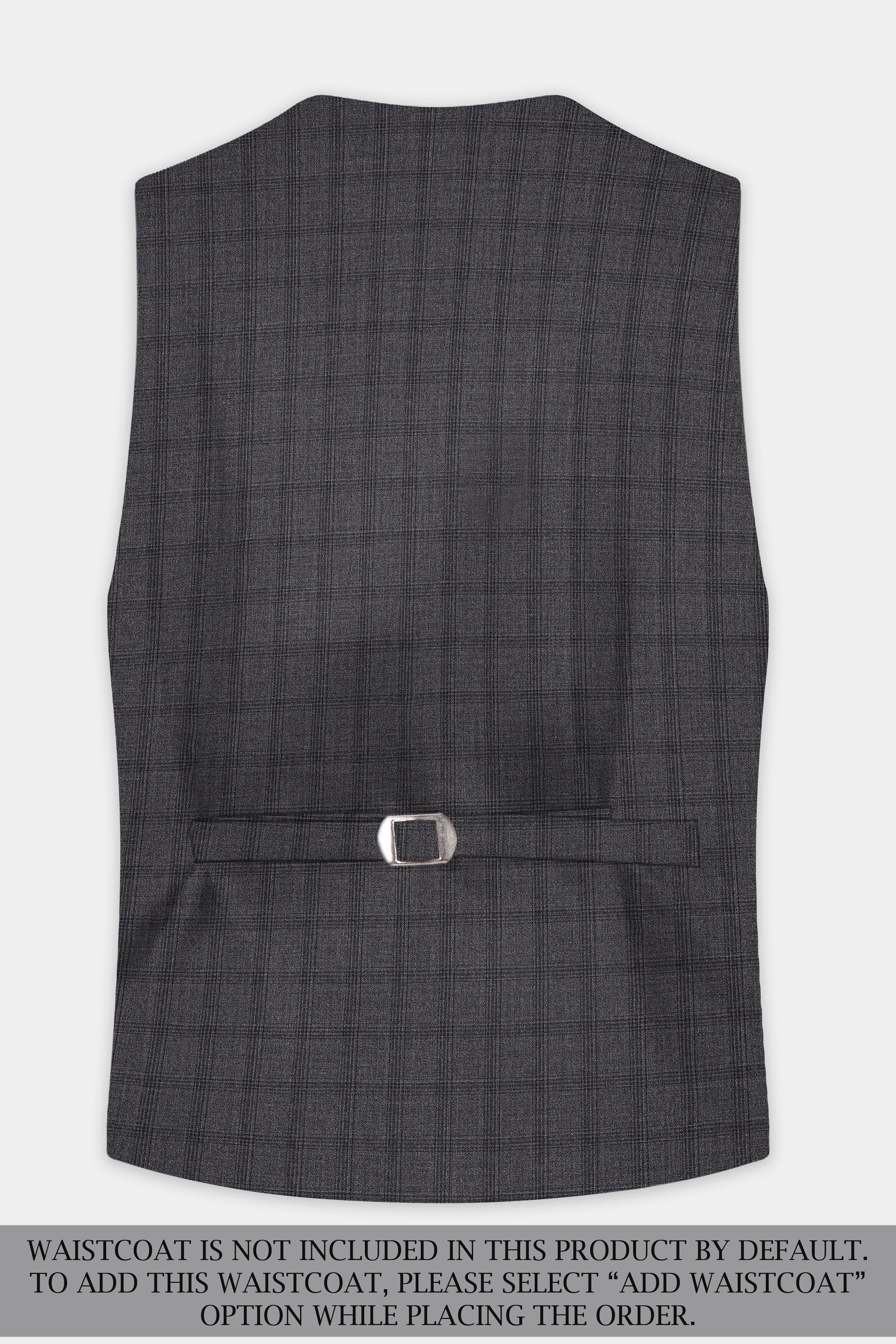 Gravel Gray Checked Wool Blend Single Breasted Suit