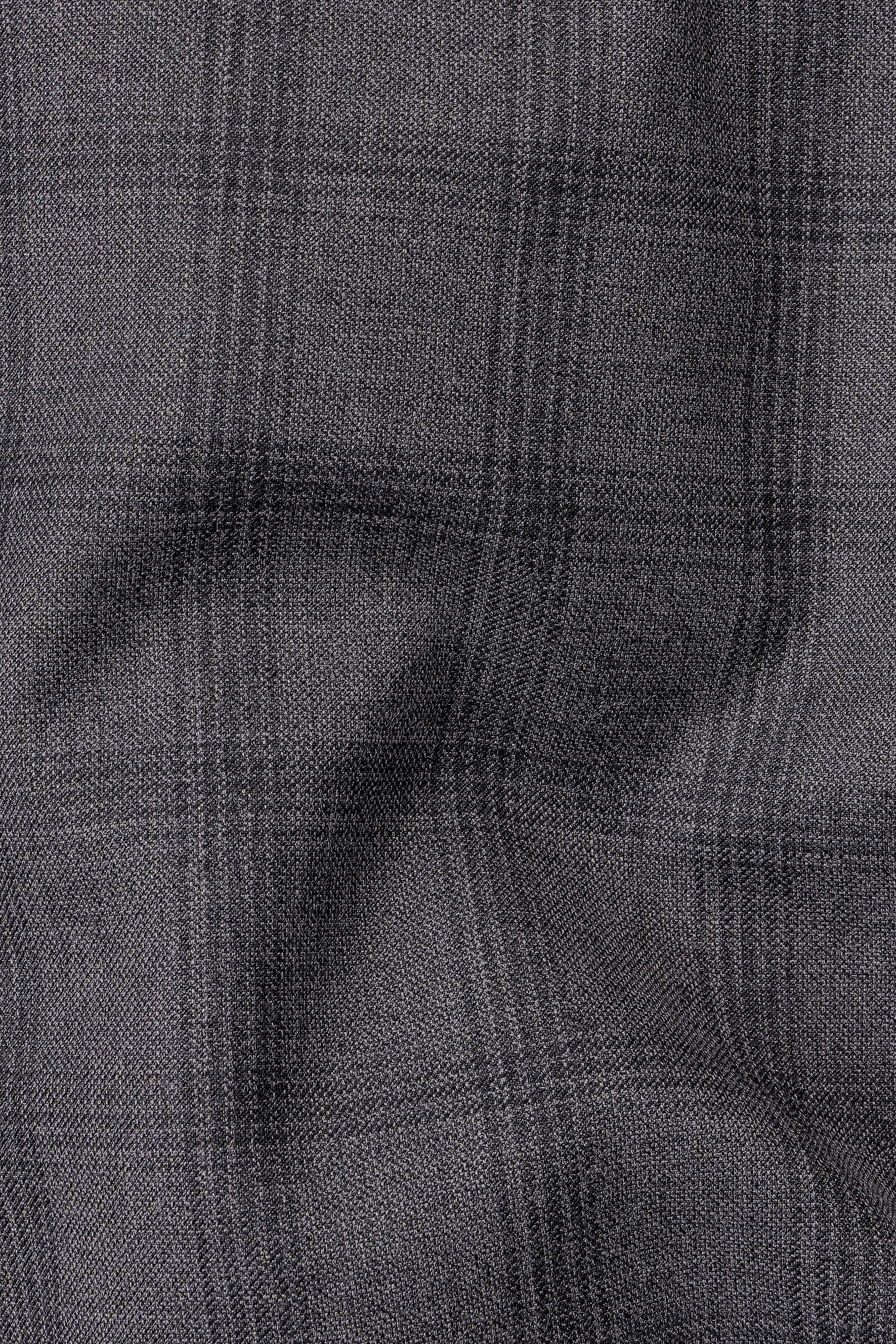 Gravel Gray Checked Wool Blend Single Breasted Suit