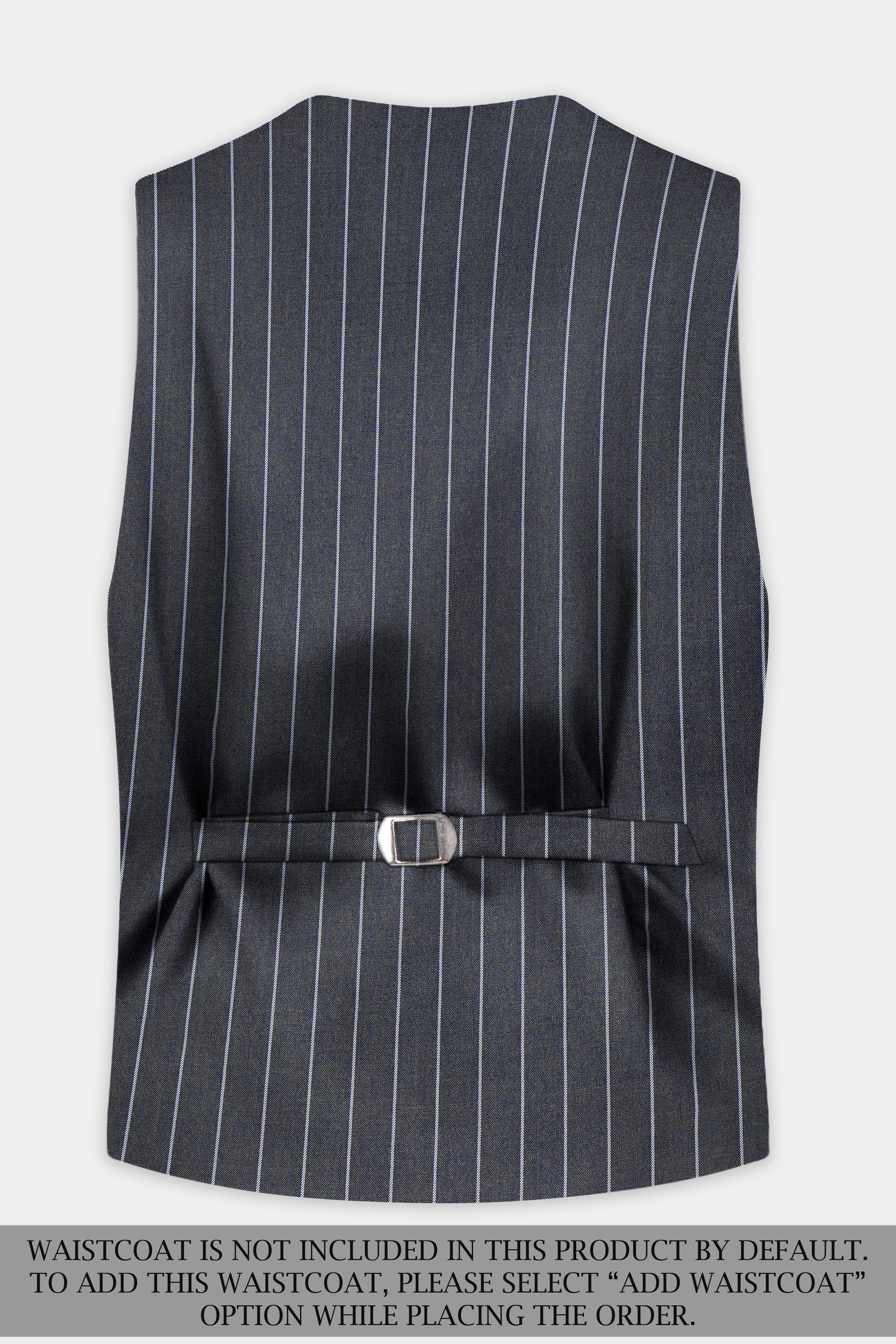 Piano Gray Striped Wool Blend Single Breasted Suit