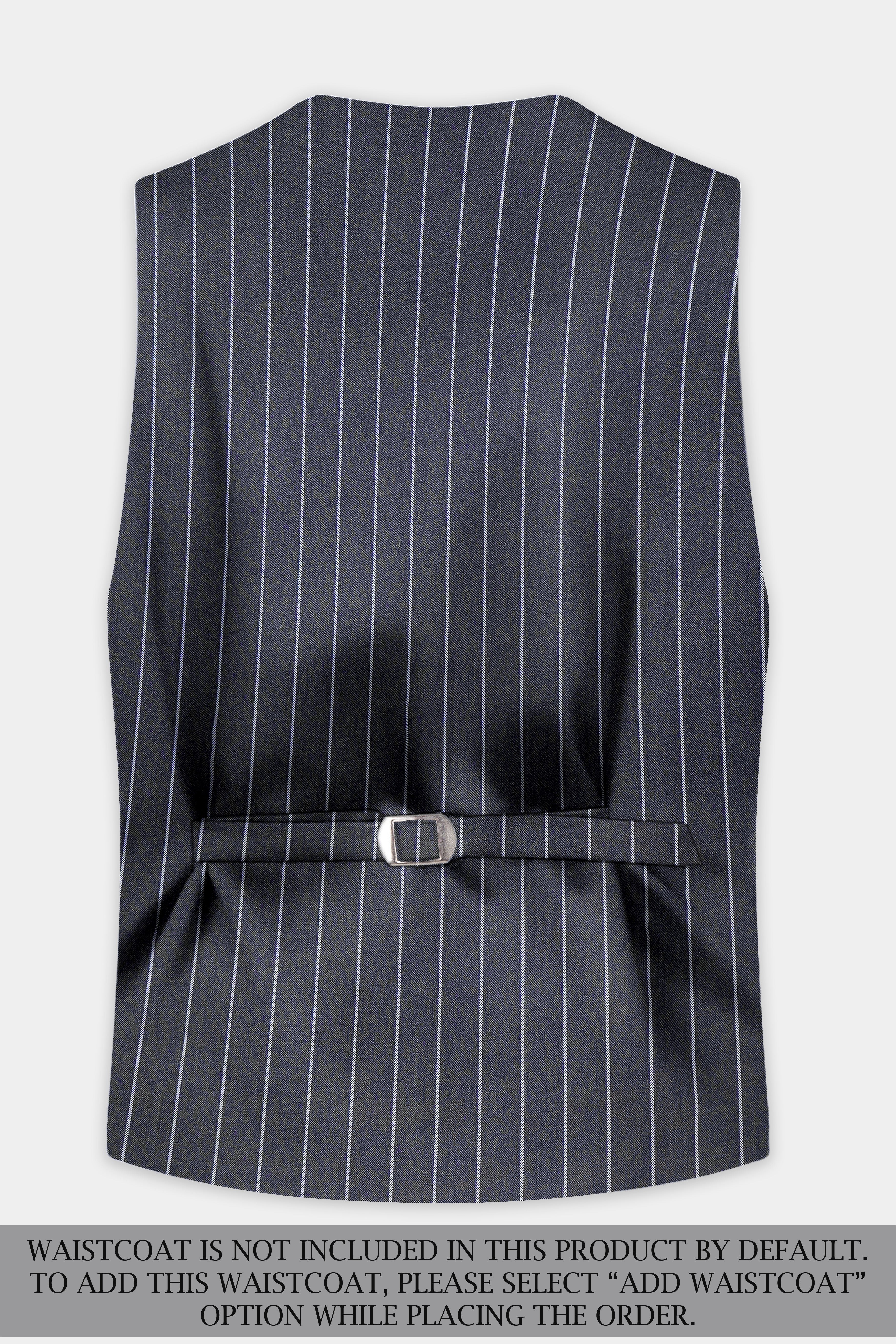 Piano Gray Striped Wool Blend Single Breasted Suit