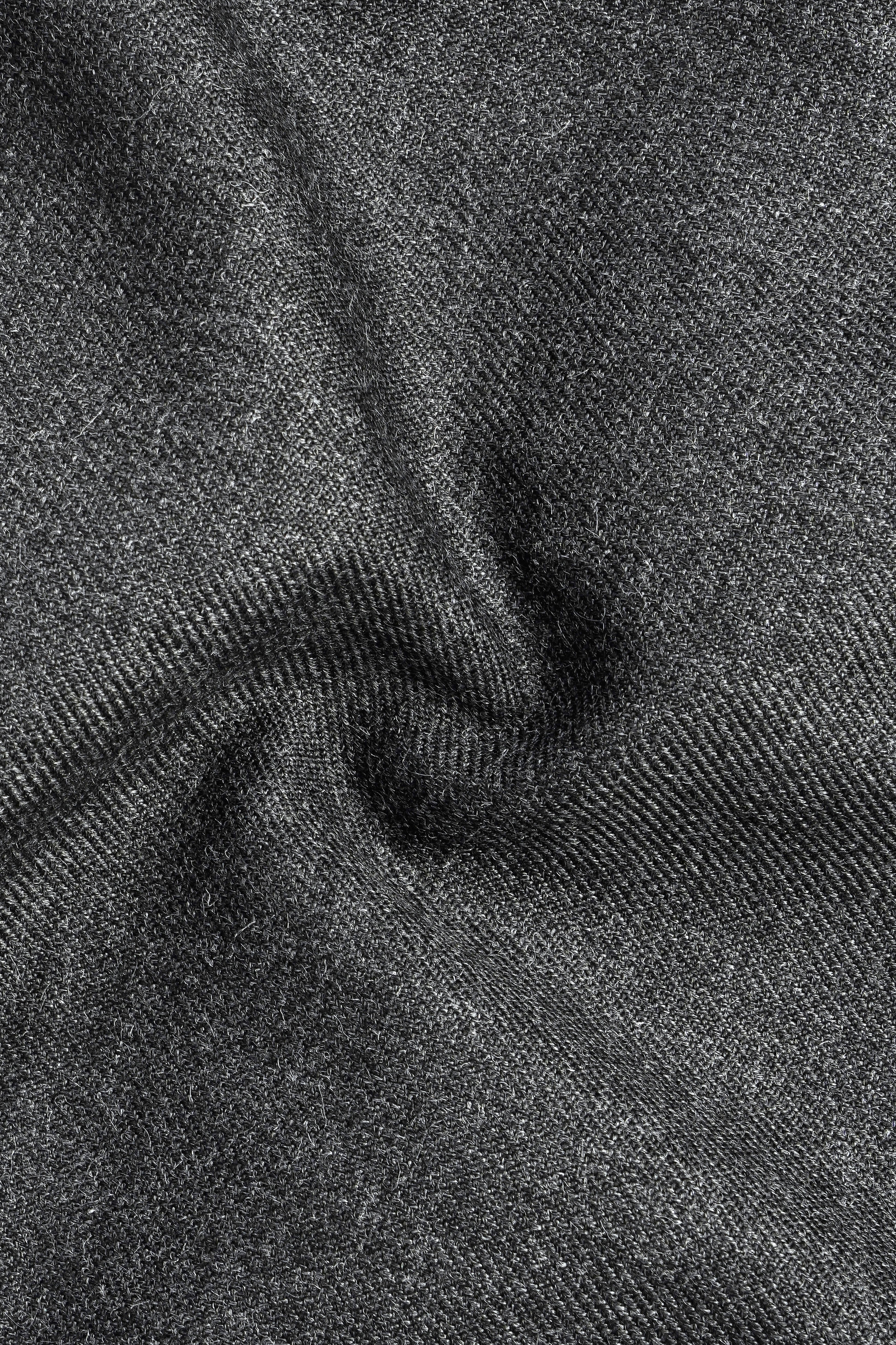 Vampire Gray Textured Wool Blend Flannel Double Breasted Suit