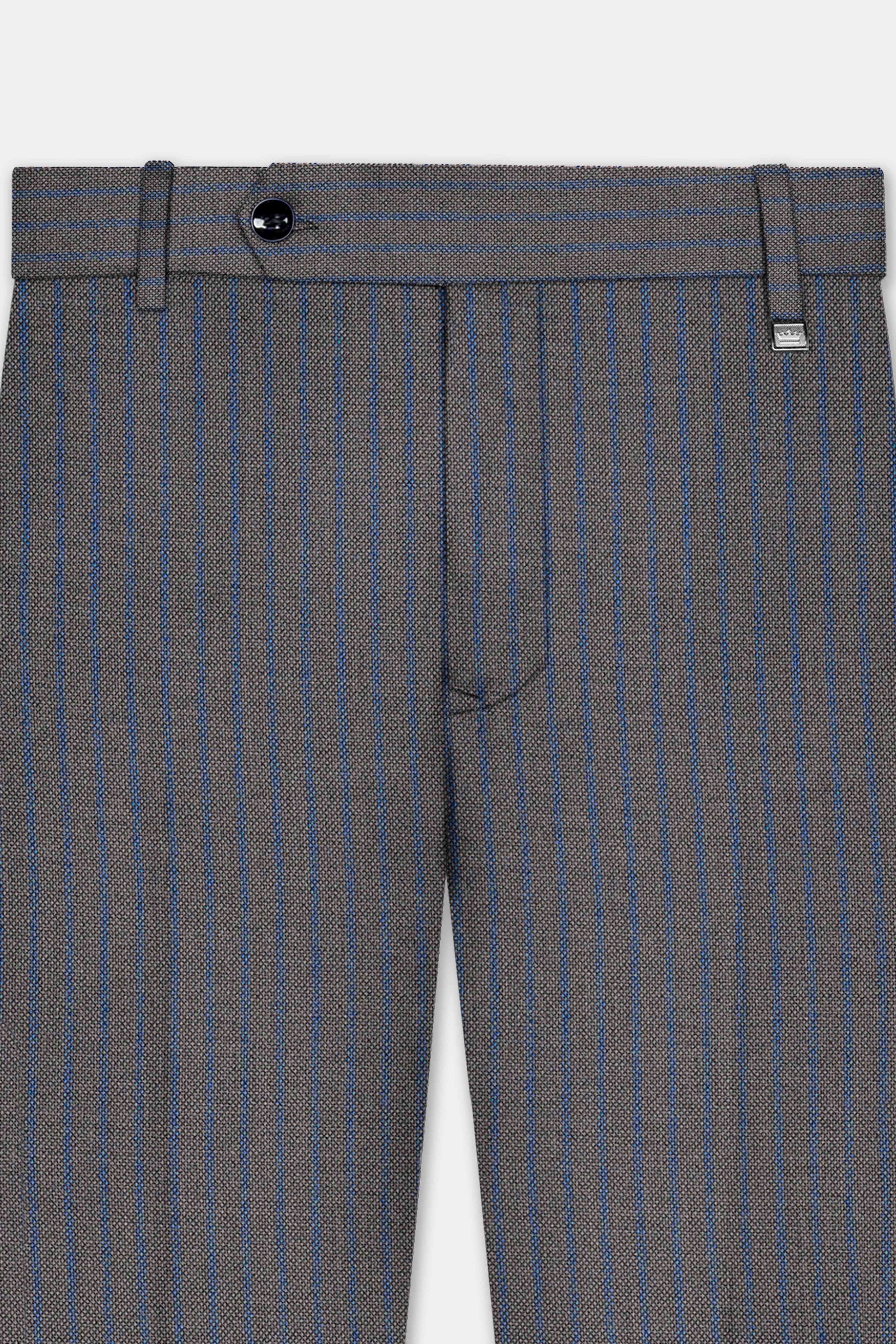 Vampire Gray Striped Wool Double Breasted Suit