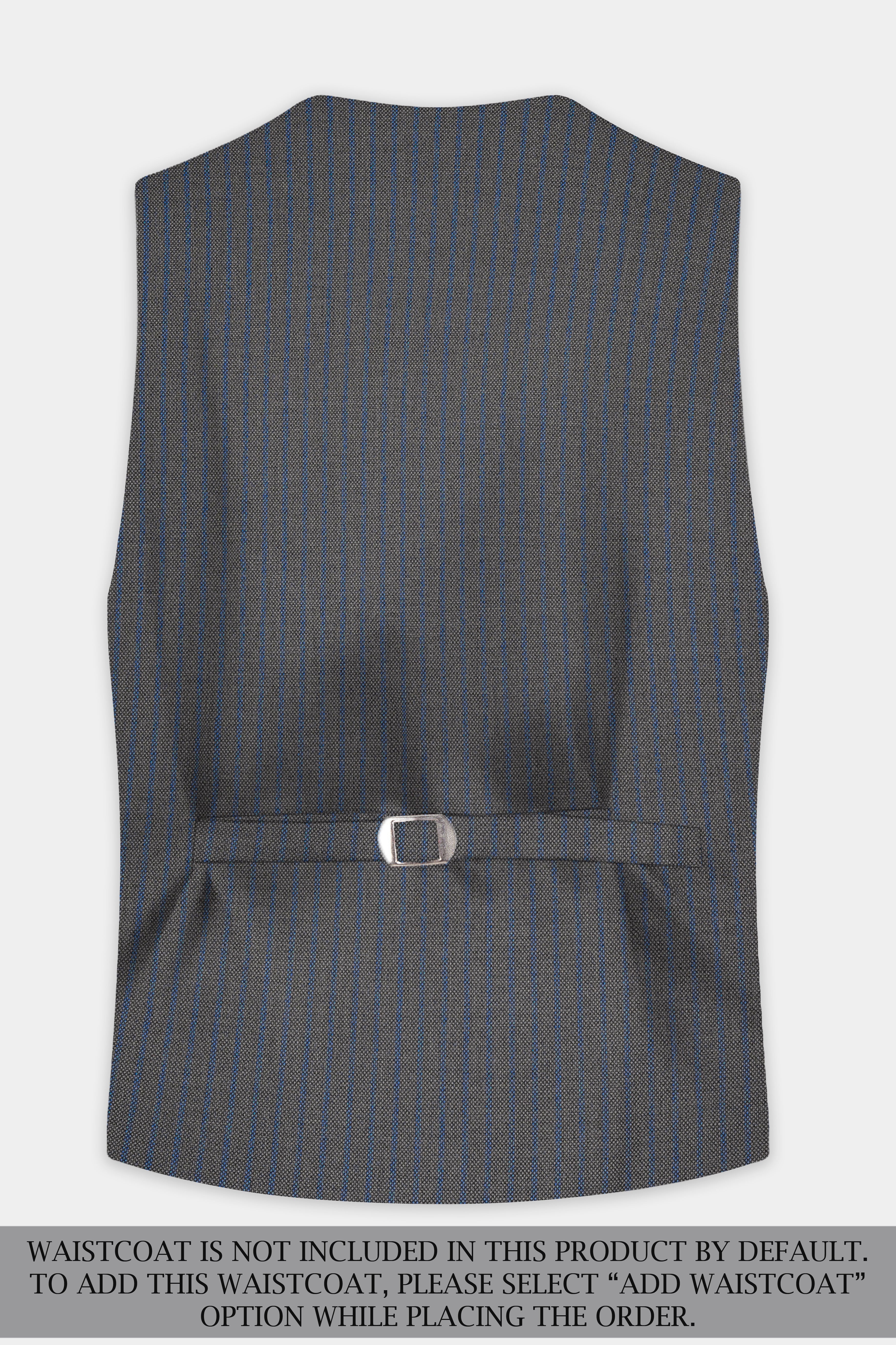 Vampire Gray Striped Wool Double Breasted Suit