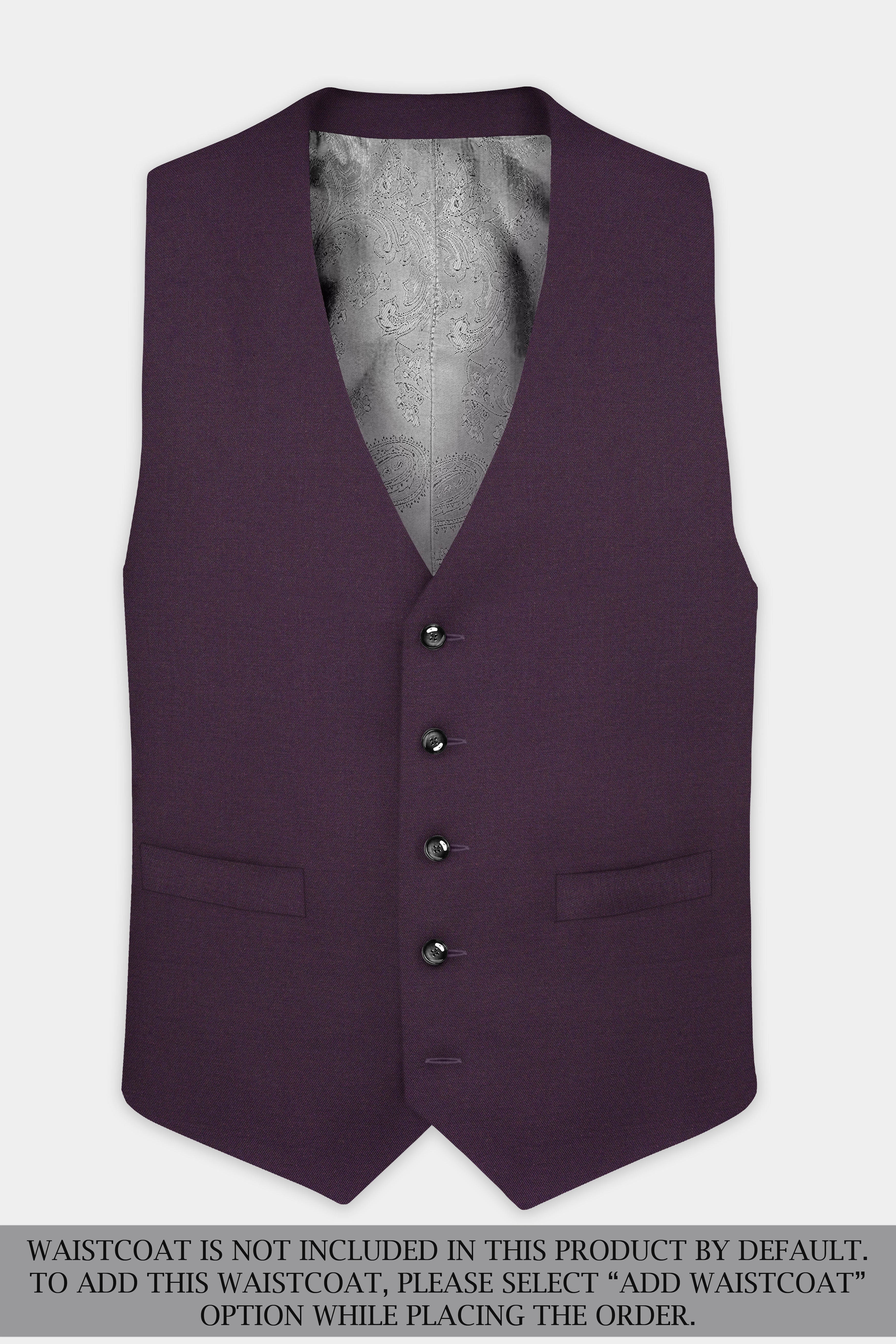 Eminence Purple Solid Wool Blend Single Breasted Suit