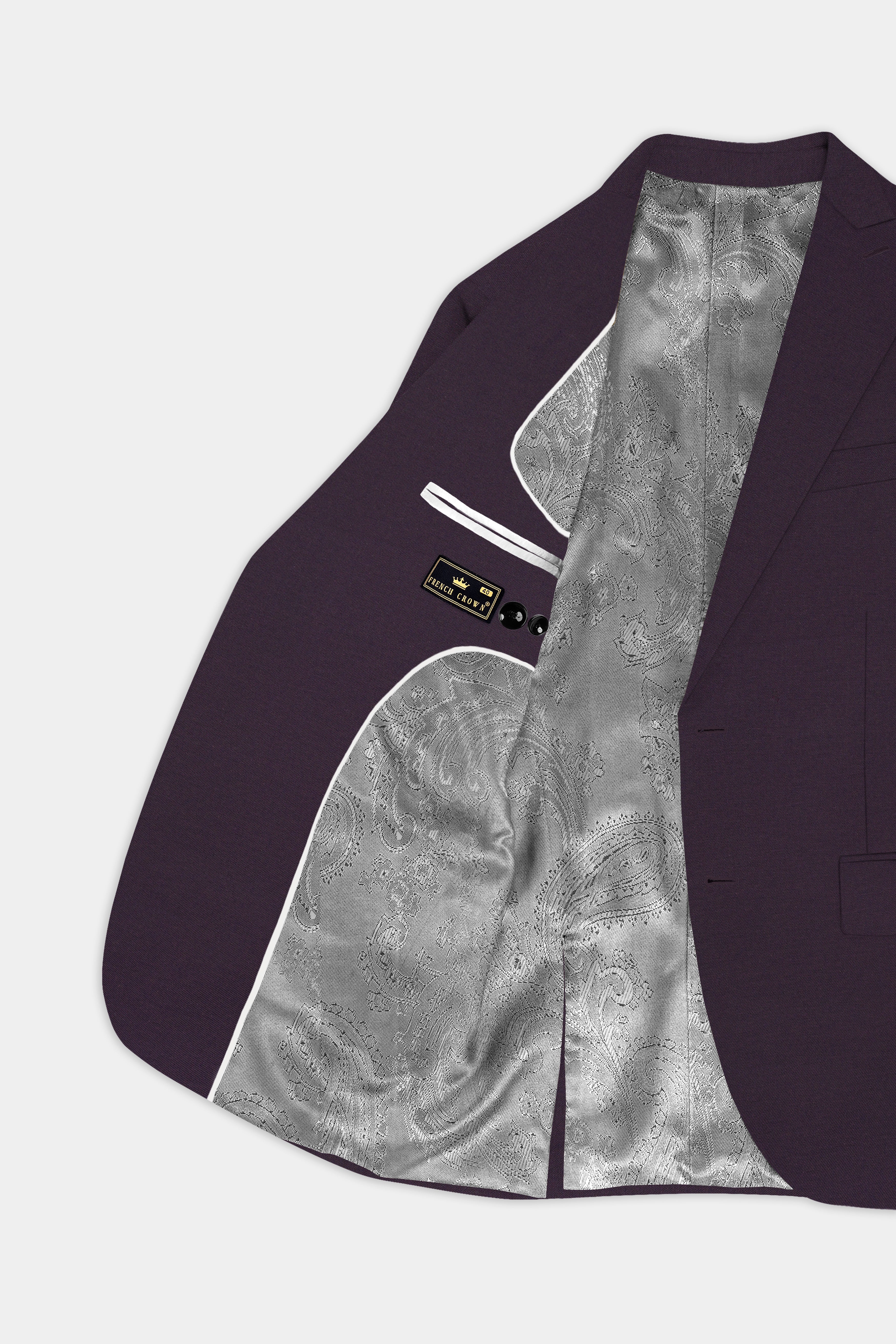 Eminence Purple Solid Wool Blend Single Breasted Suit