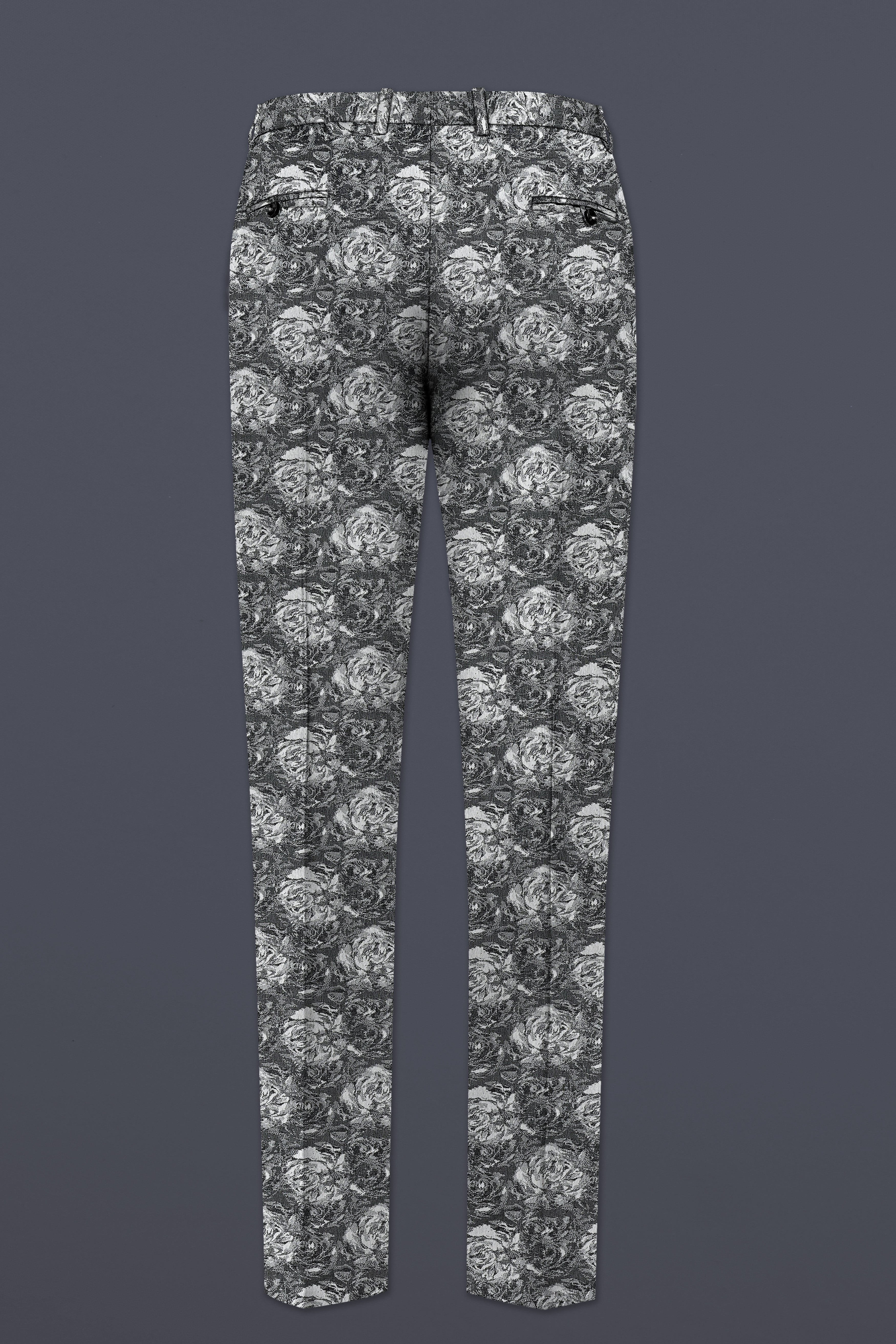 Vampire Gray Jacquard Textured Designer Single Breasted Suit