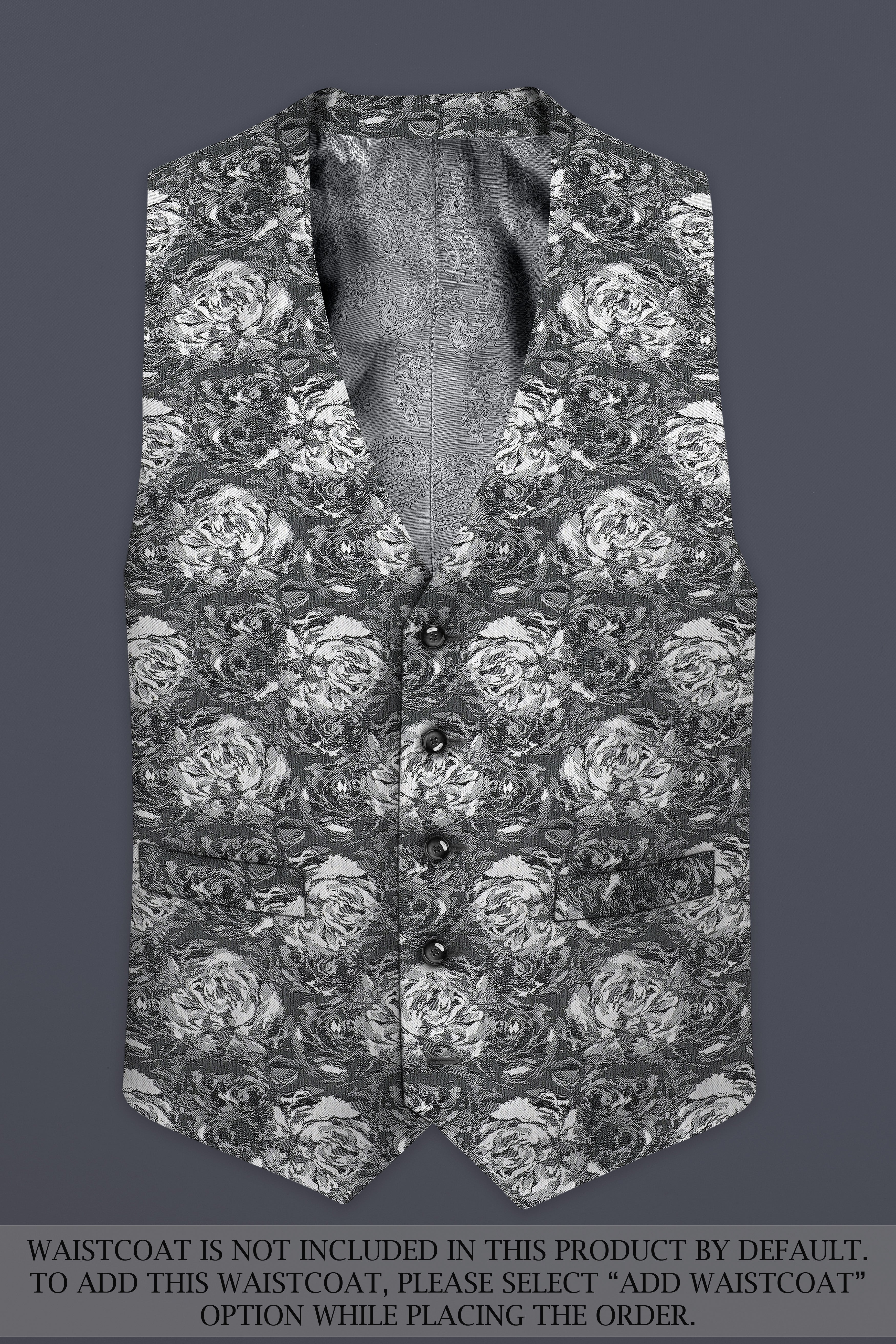 Vampire Gray Jacquard Textured Designer Single Breasted Suit