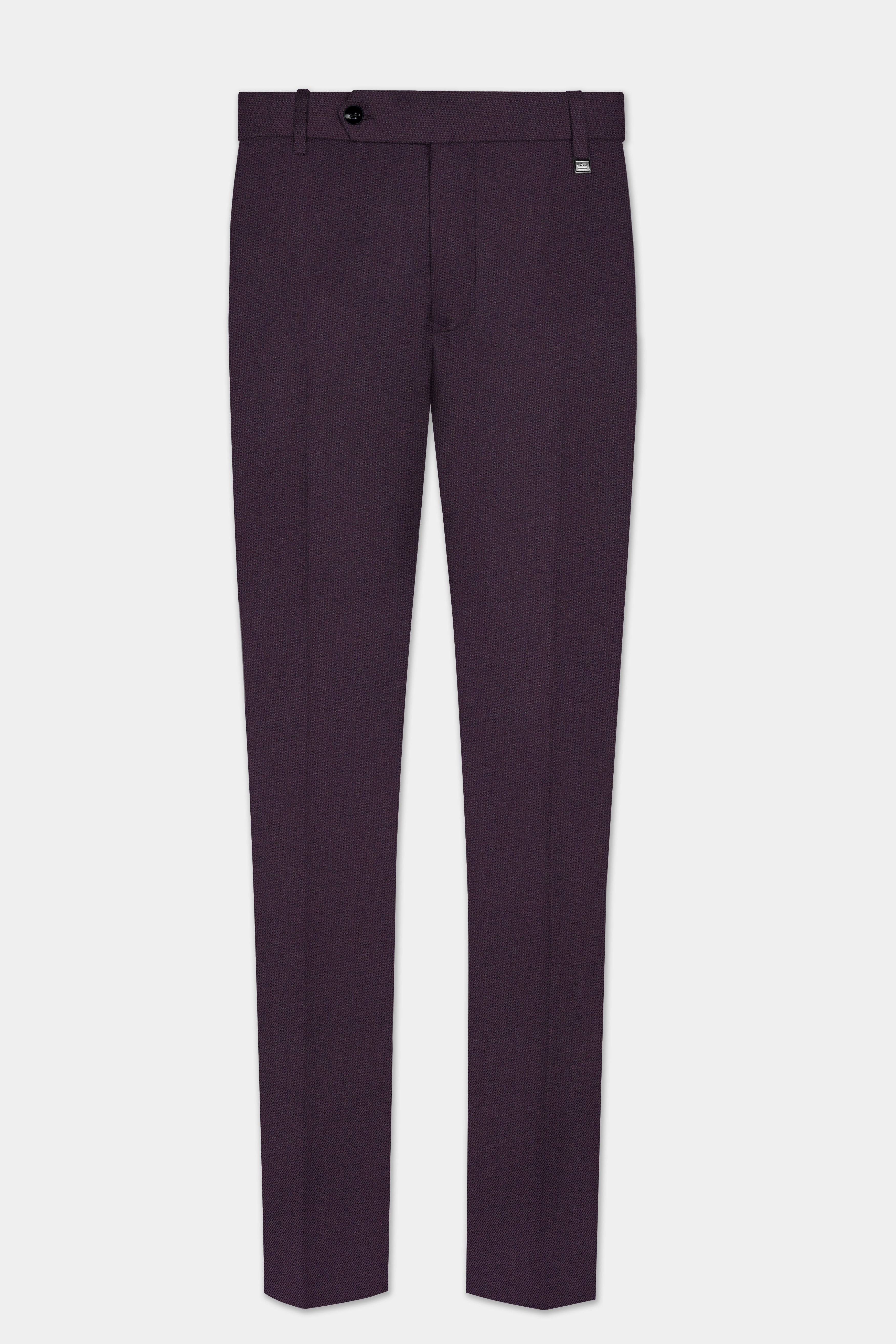 Eminence Purple Solid Wool Blend Tuxedo Suit