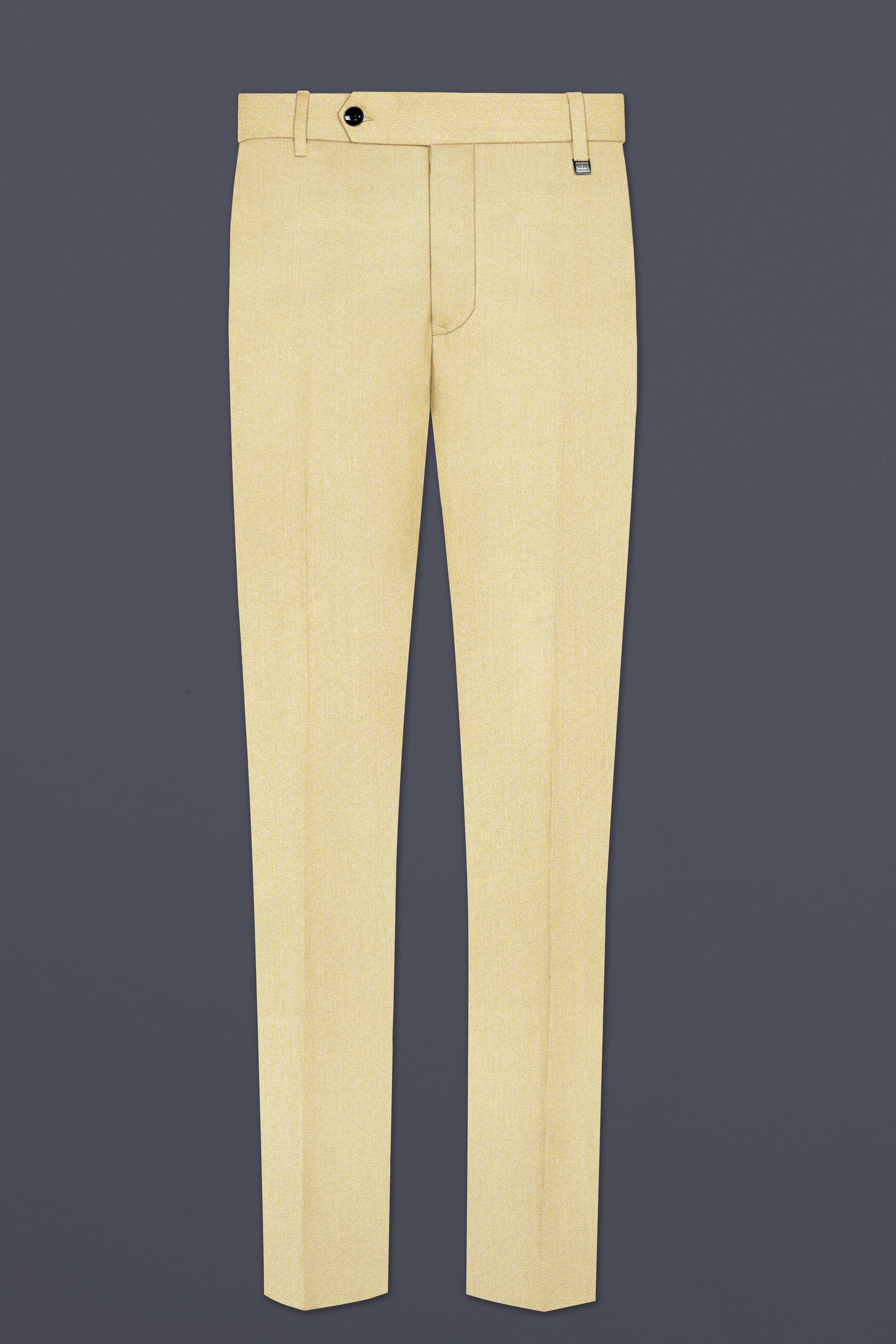 Marzipan Cream Textured Wool Blend Cross Placket Bandhgala Suit