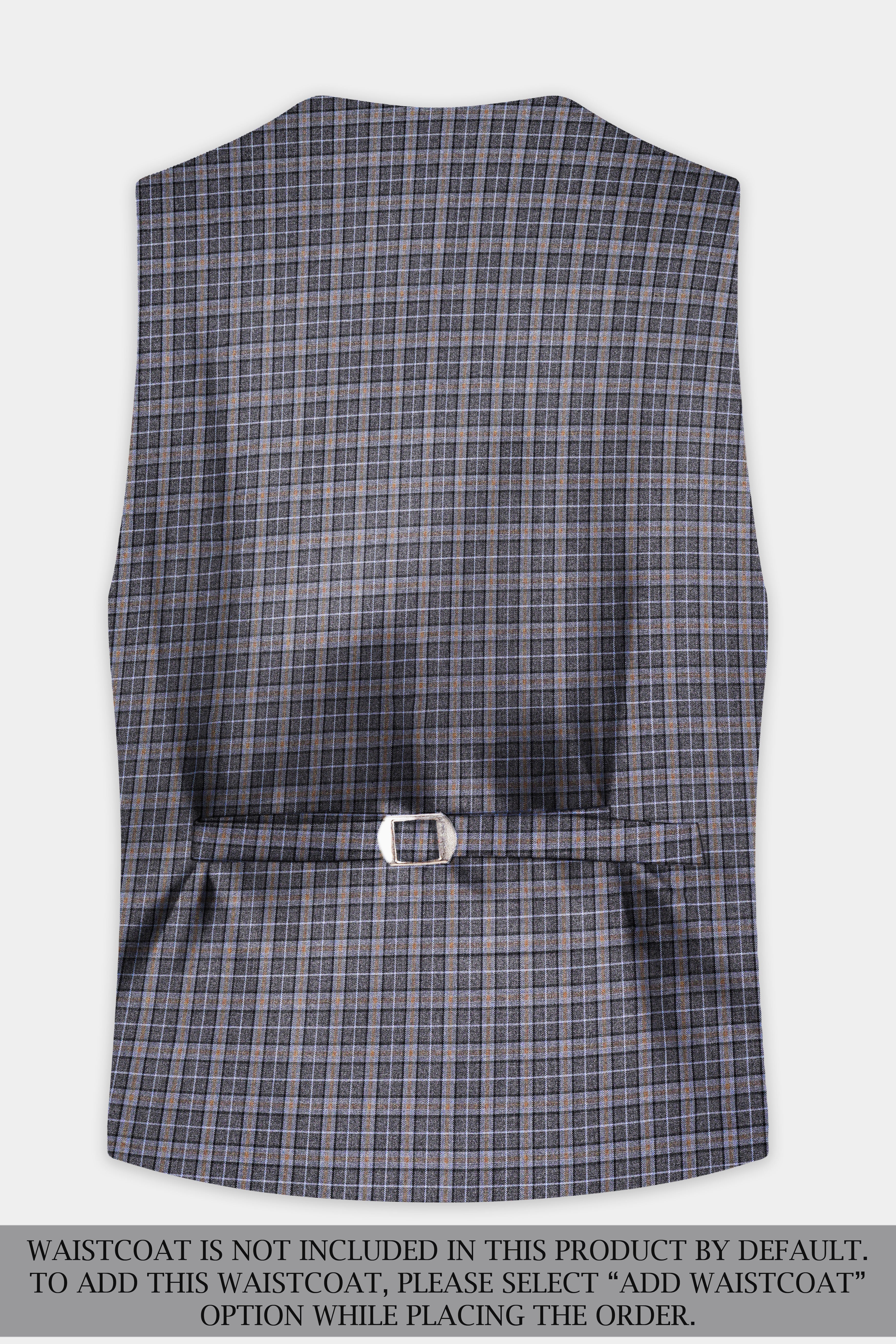 Smokey Gray Plaid Wool Blend Single Breasted Suit