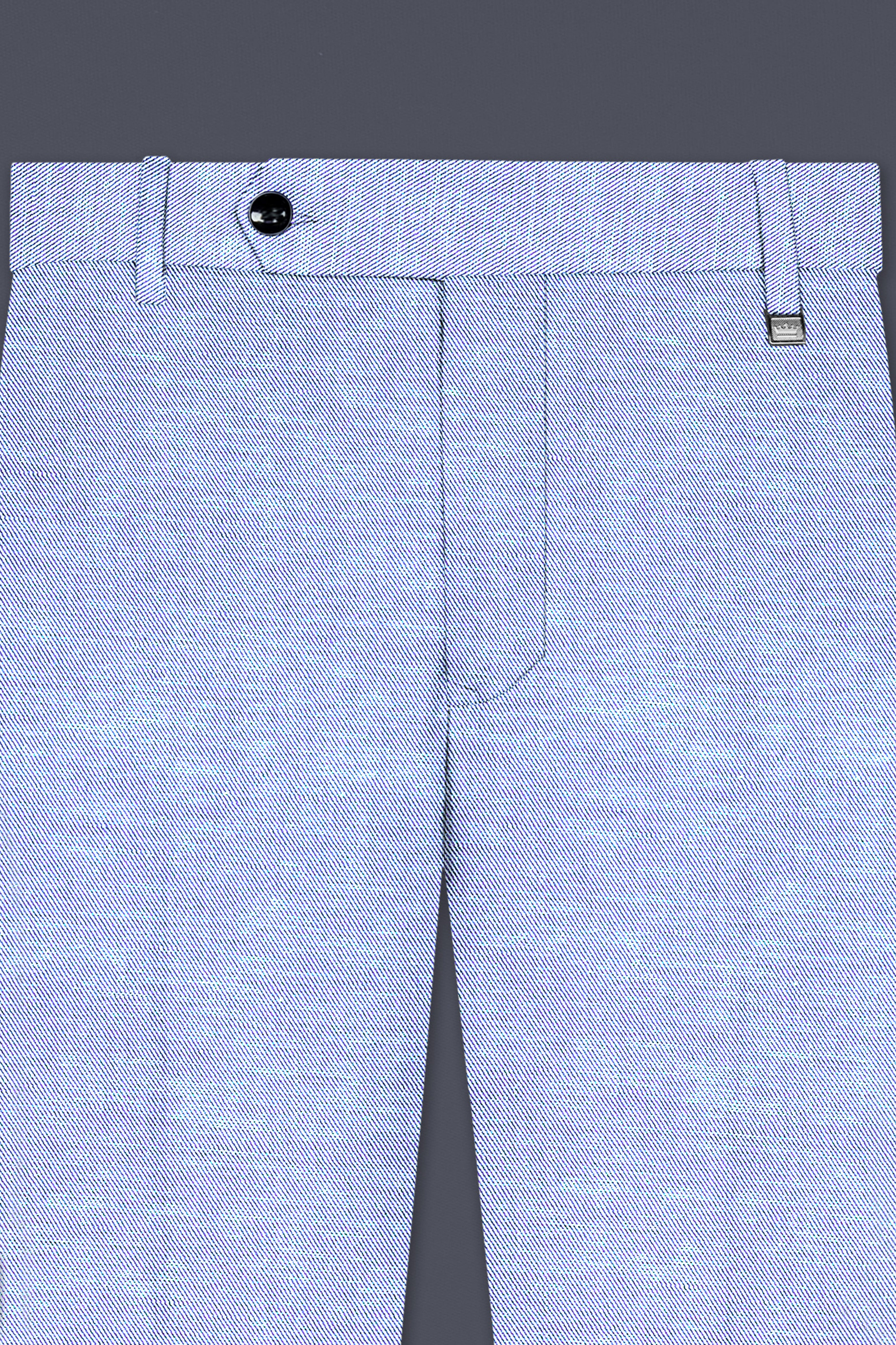 Carolina Blue Textured Cotton Single Breasted Designer Suit