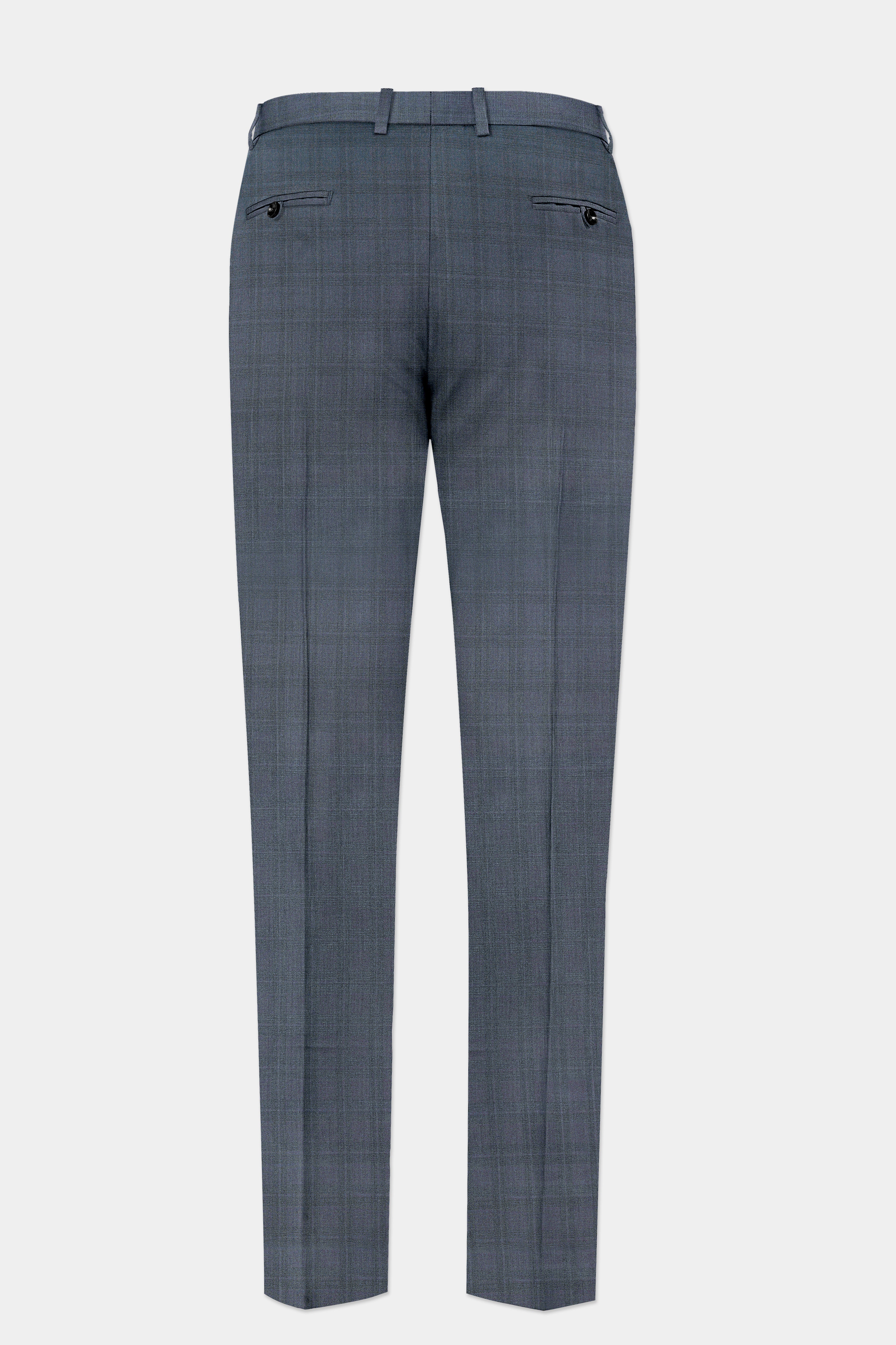 Space Gray Textured Wool Blend Double Breasted Suit