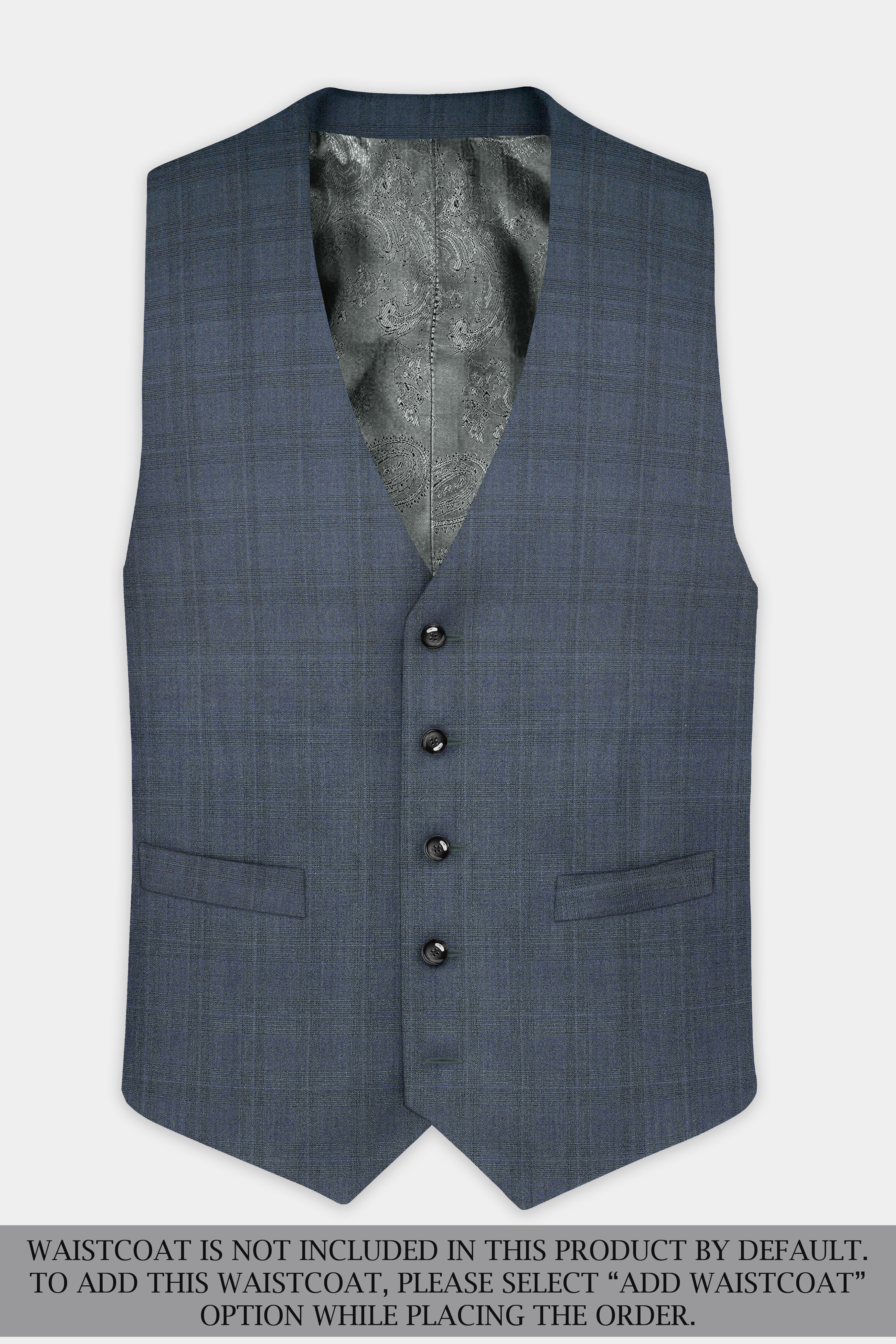 Space Green Textured Wool Blend Double Breasted Suit