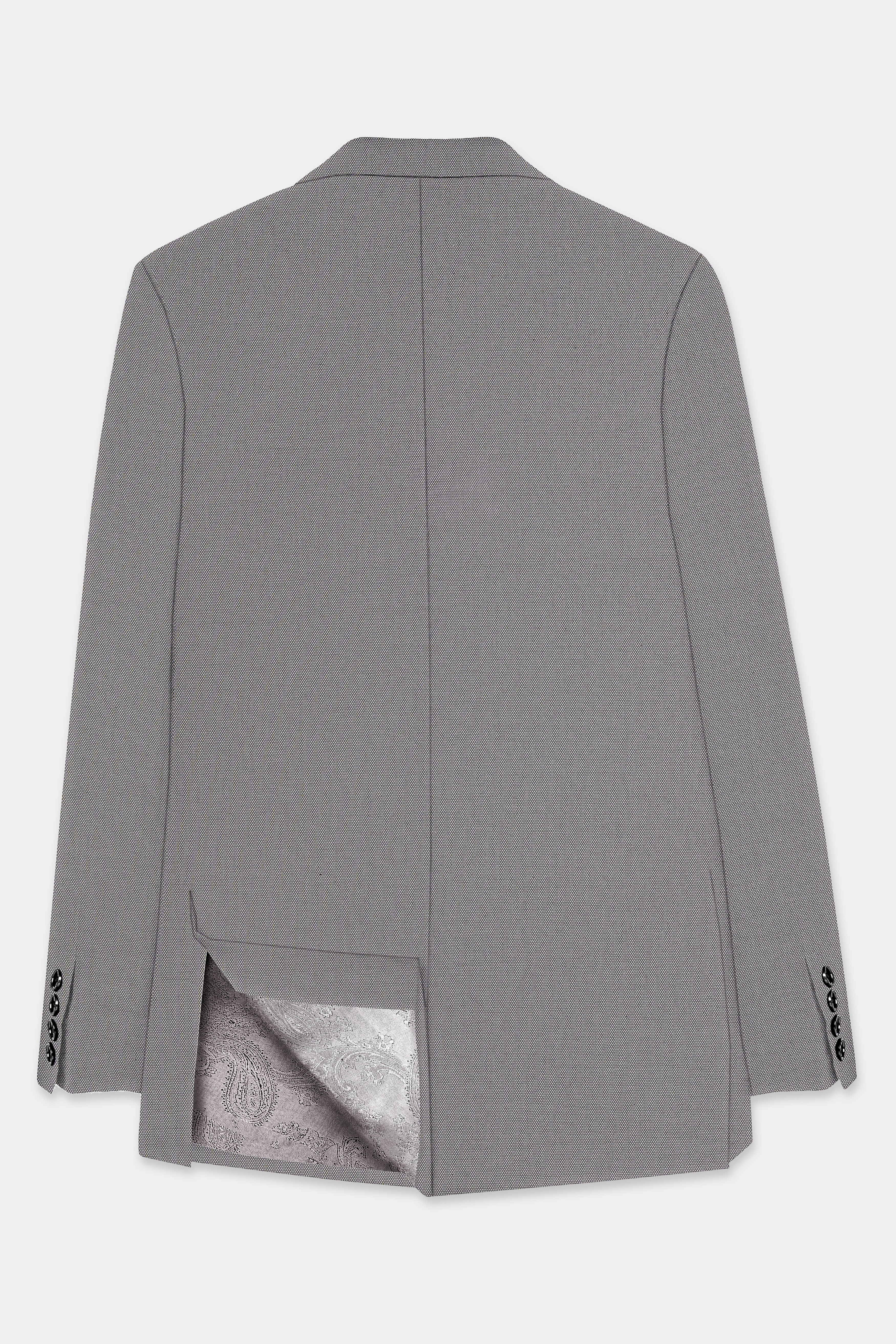 Vampire Gray Textured Wool Blend Single Breasted Suit