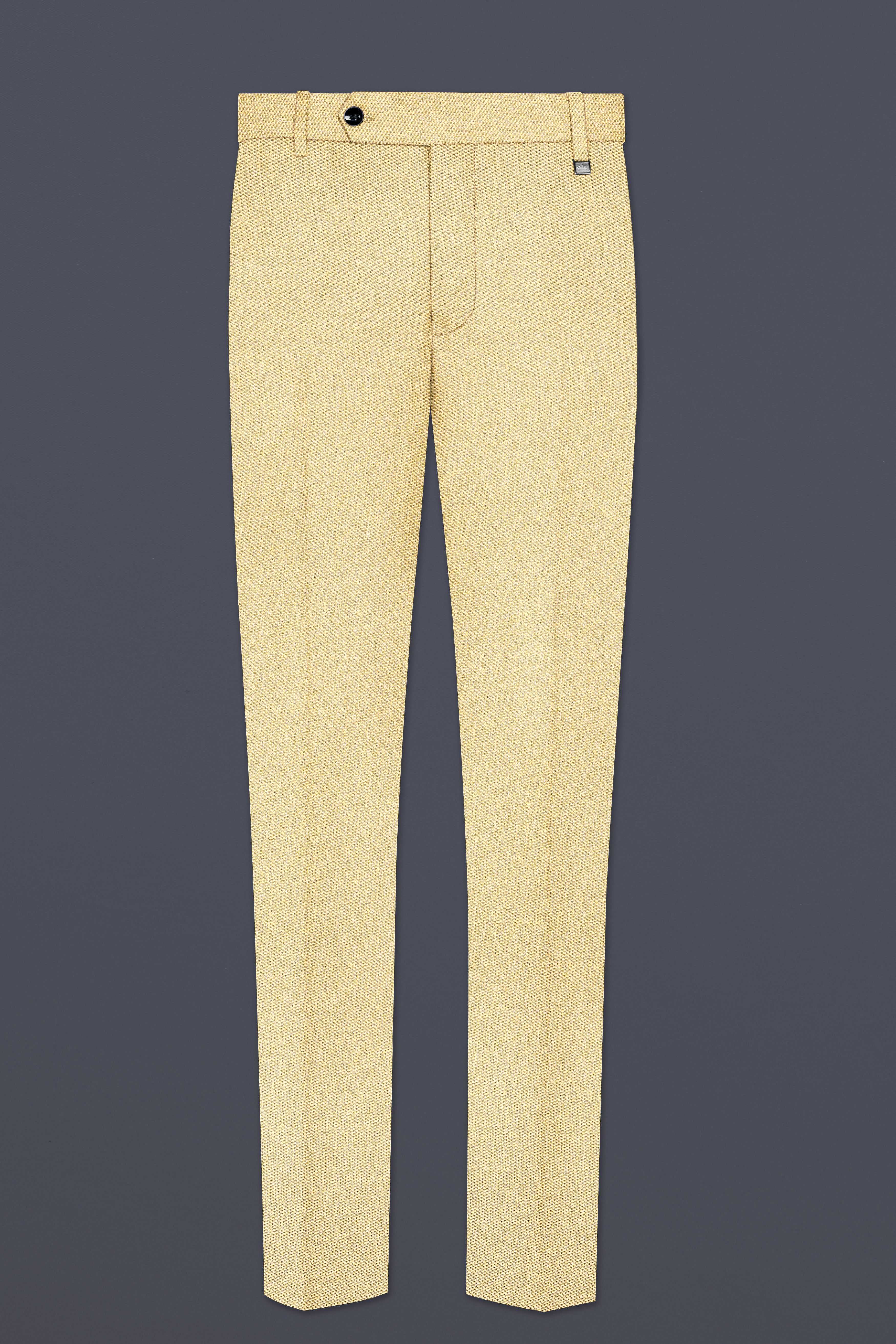 Marzipan Cream Textured Wool Blend Single Breasted Suit