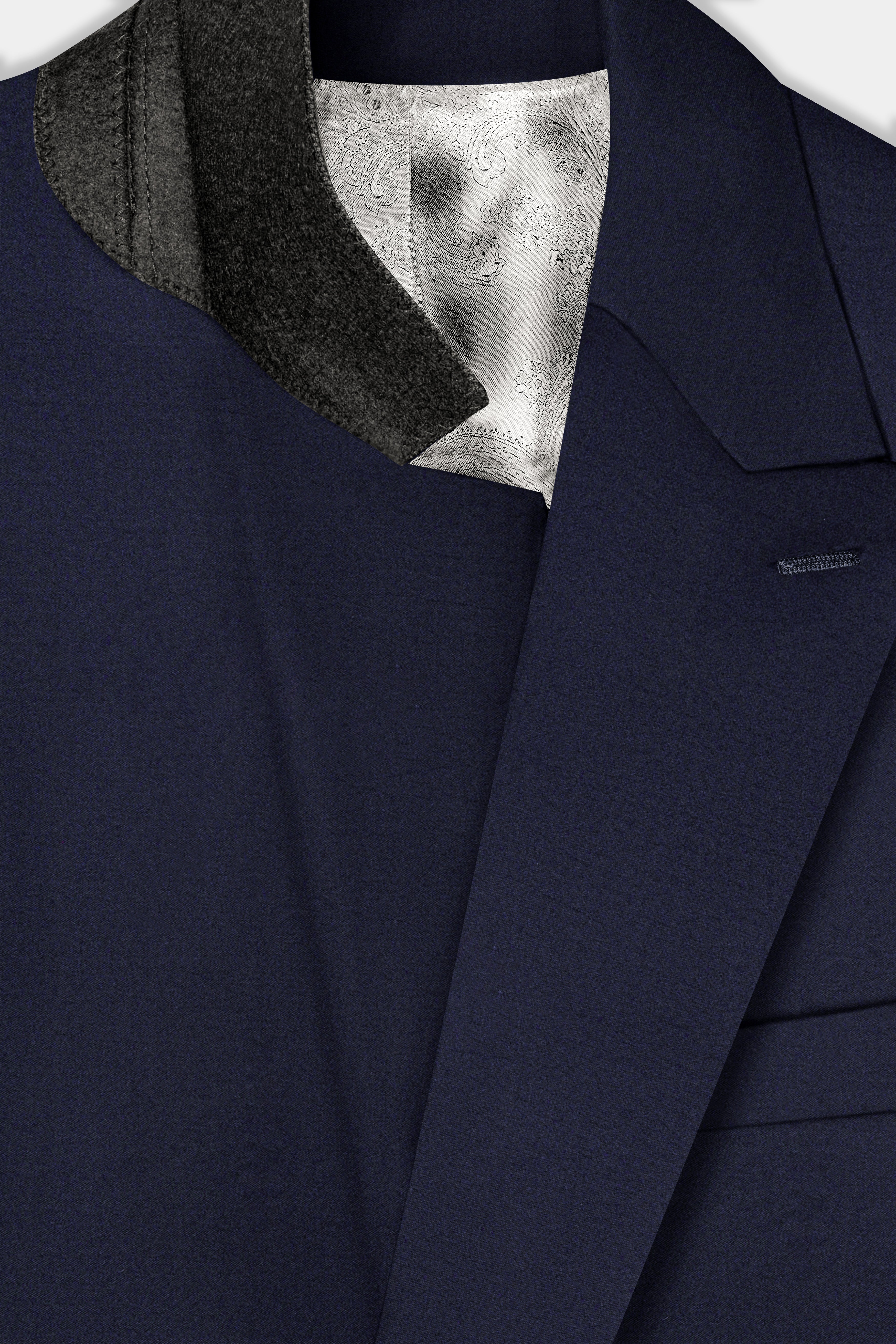 Thunder Blue Solid Wool Blend Double Breasted Suit