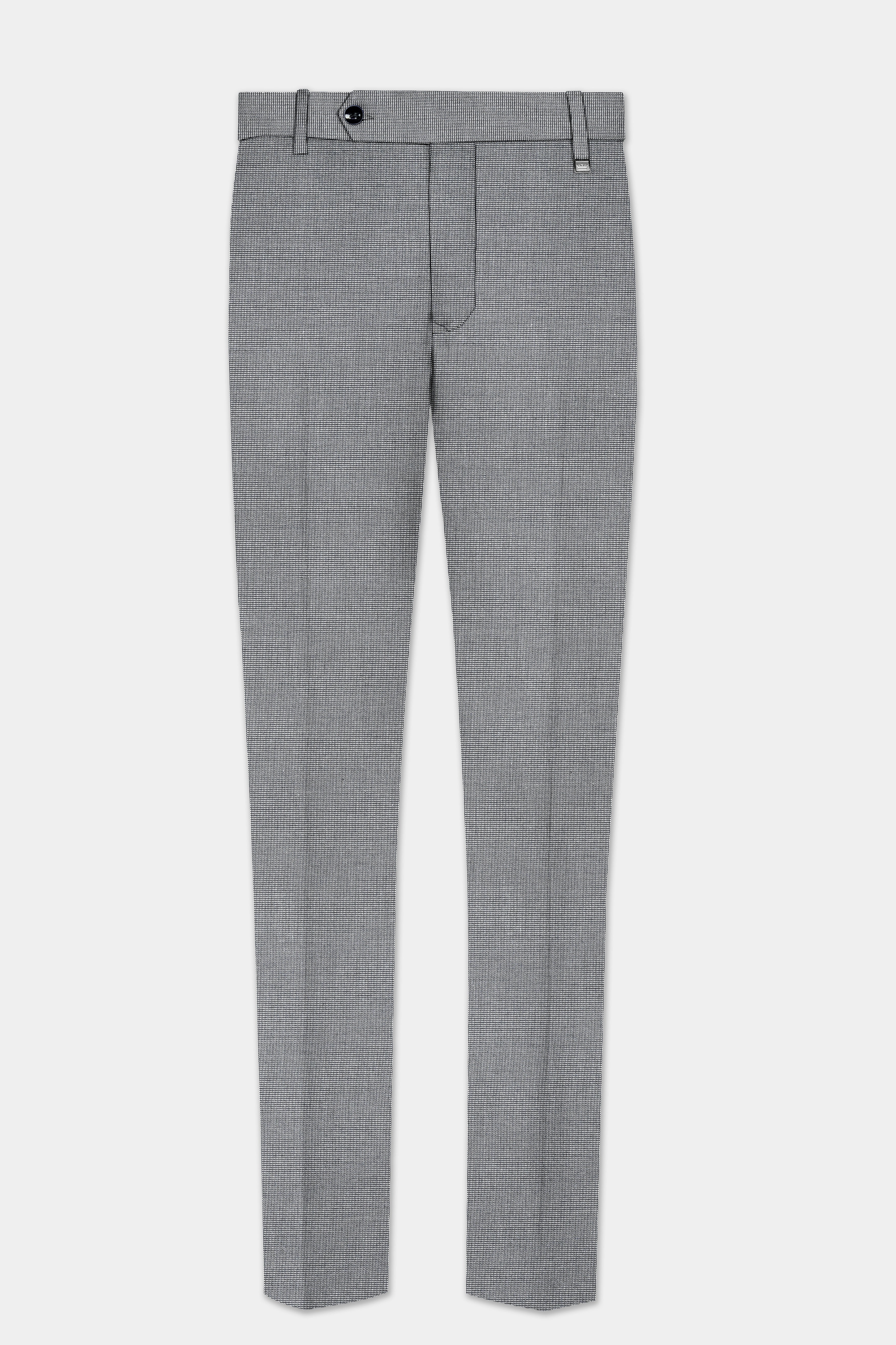 Boulder Gray Textured Wool Blend Single Breasted Suit