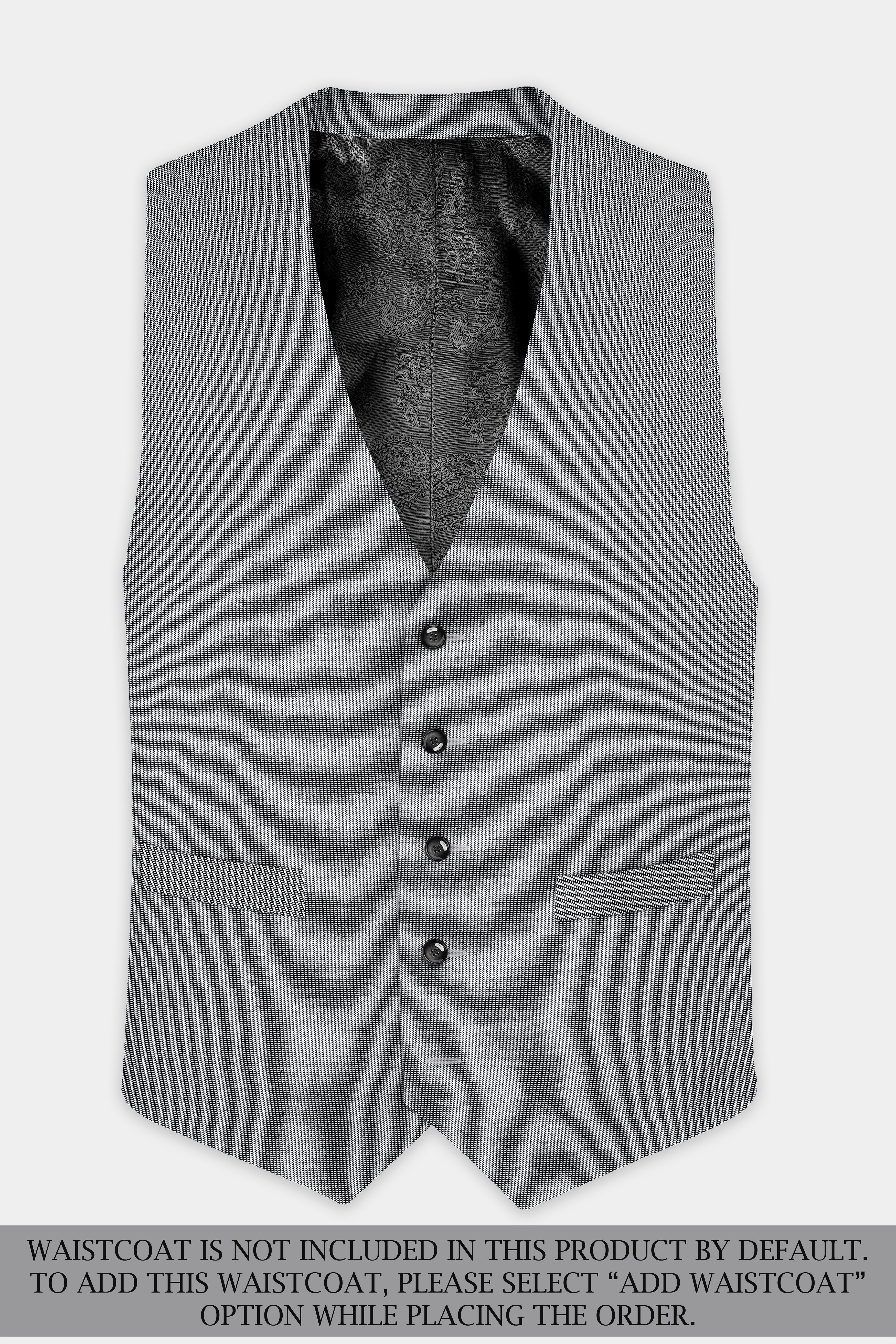 Boulder Gray Textured Wool Blend Single Breasted Suit