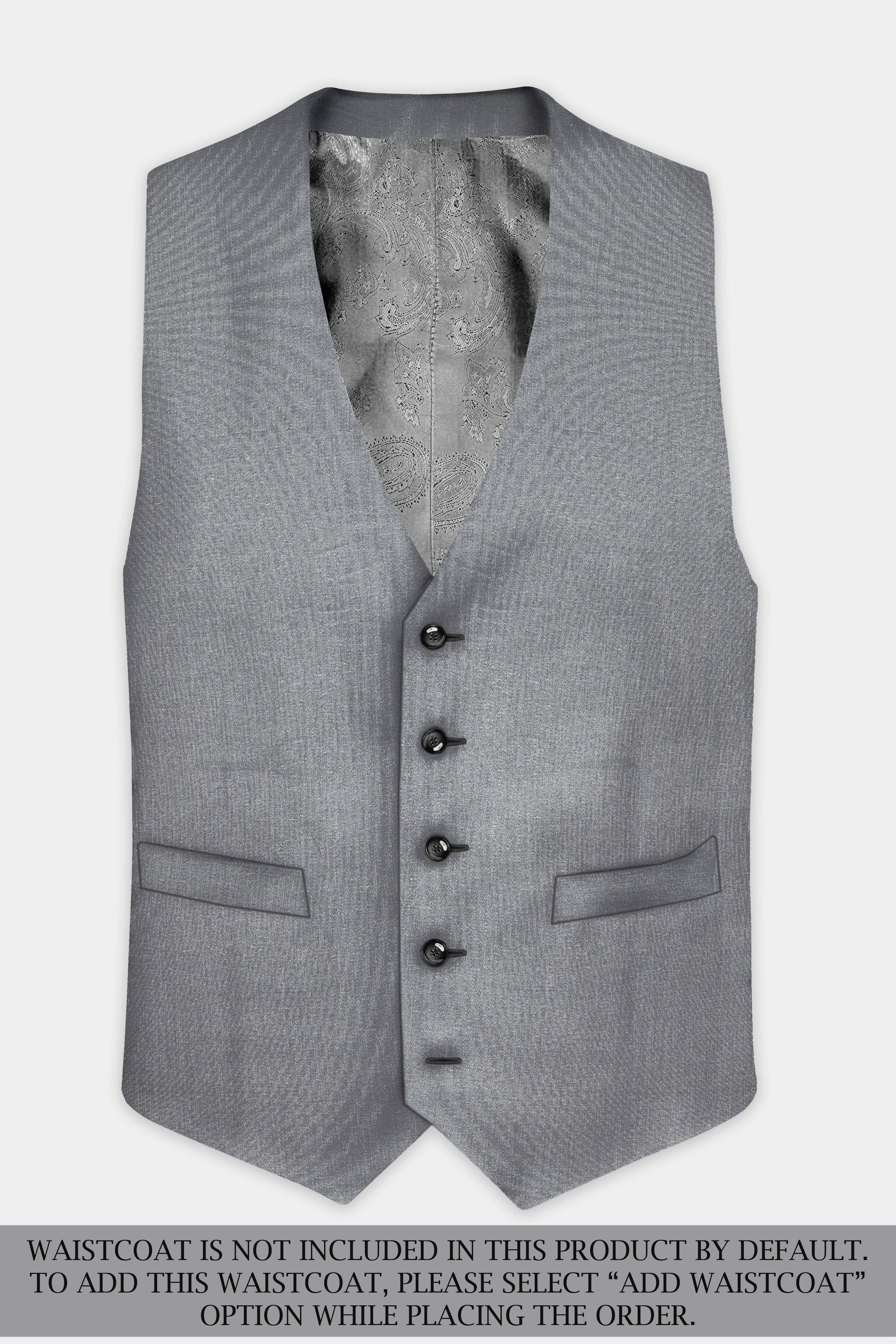 Venus Gray Solid Cotton Double Breasted Suit