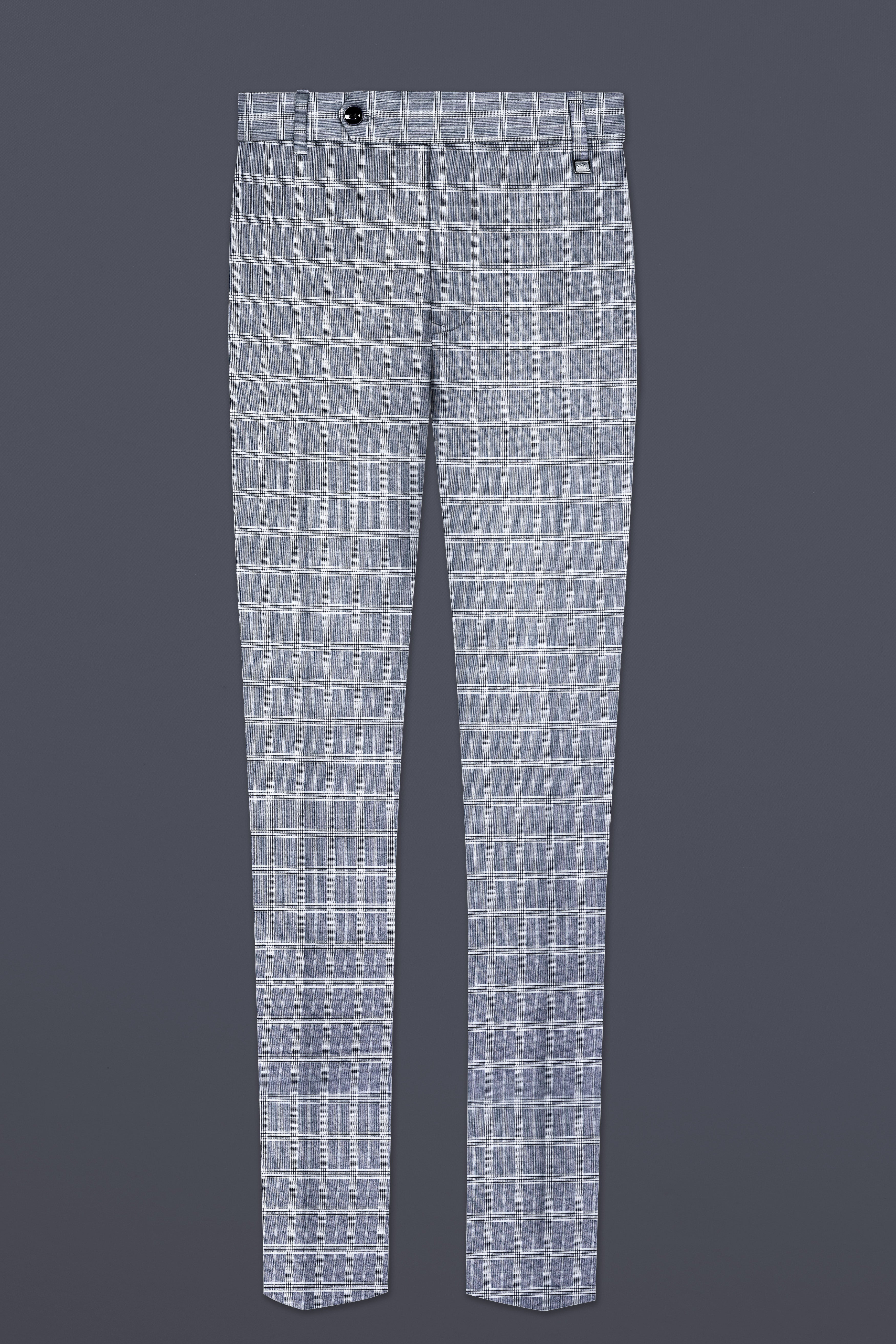 Mountain Mist Blue Plaid Wool Rich Single Breasted Sports Suit