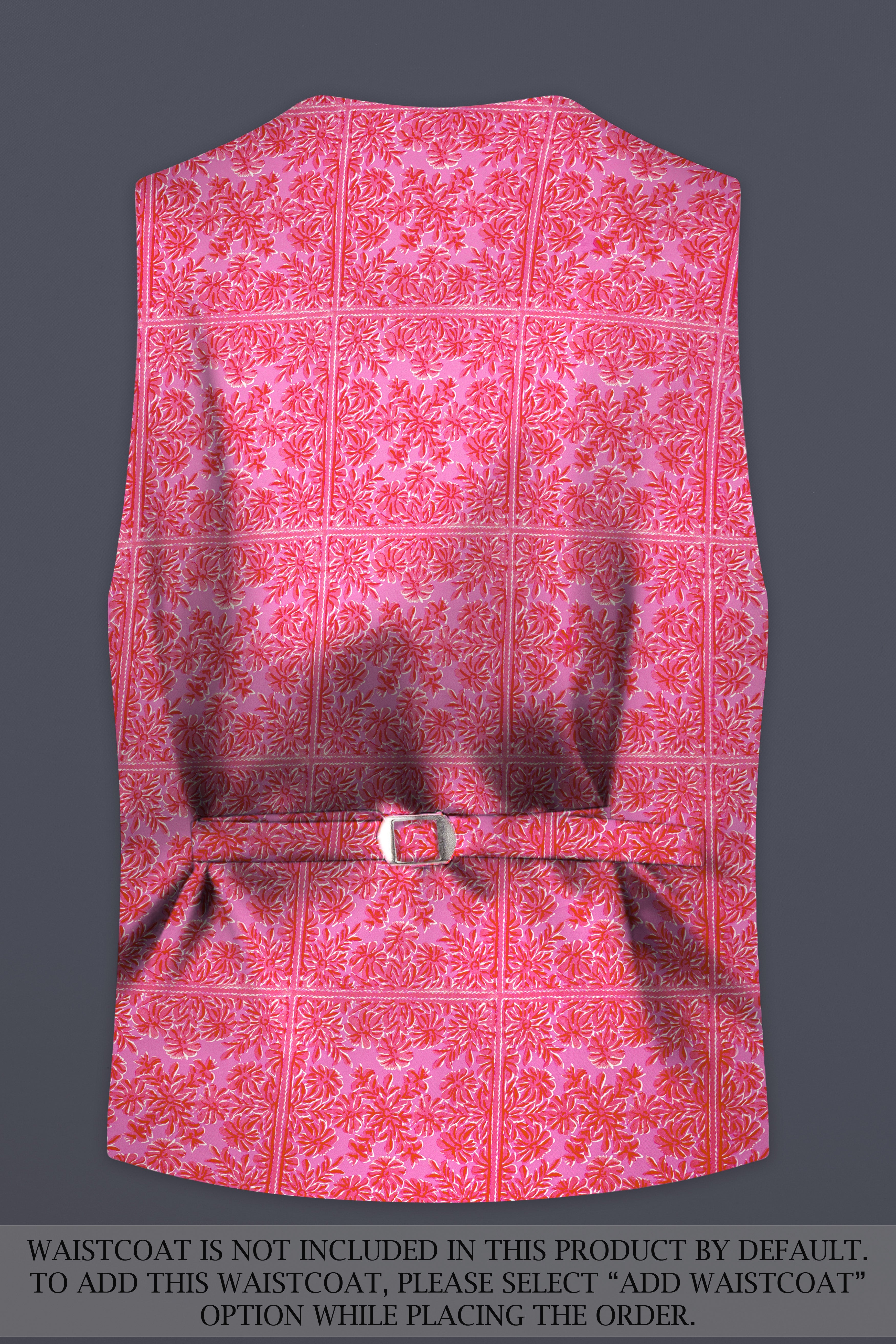 Thulian Pink Prints Cotton Single Breasted Sports Suit