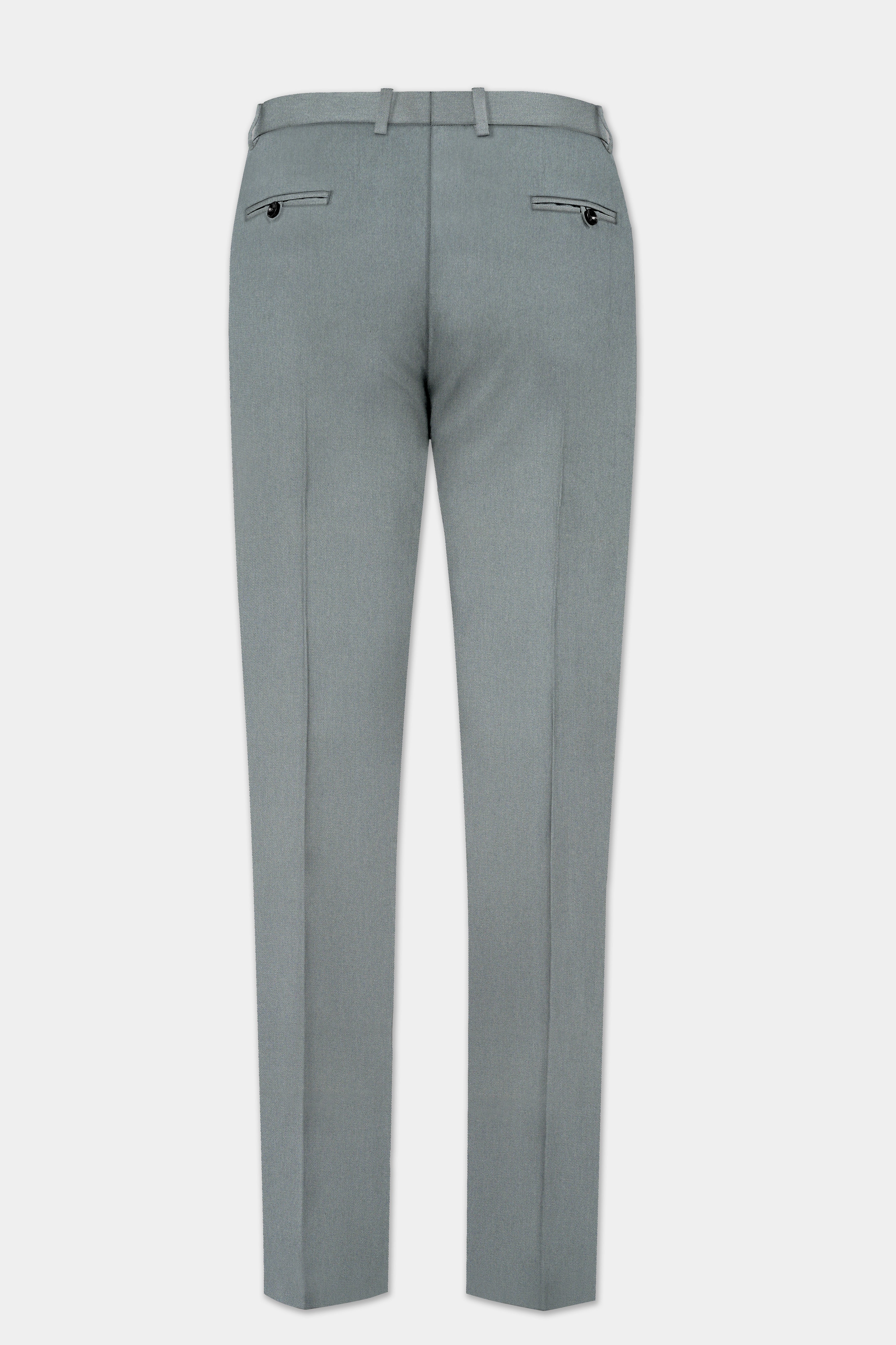 Smokey Gray Solid Cotton Belt Closure Designer Suit