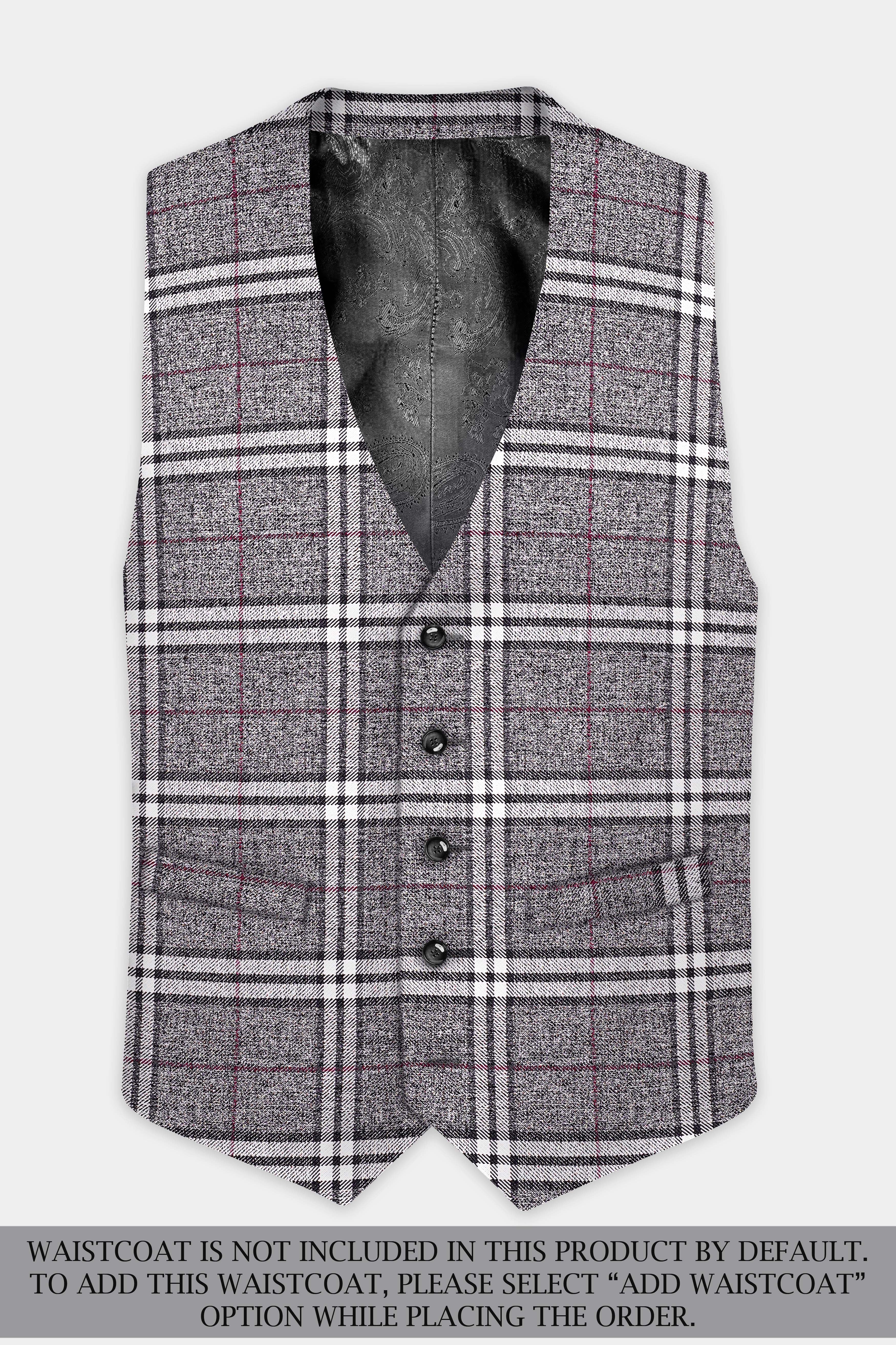 Granite Gray Plaid Wool Rich Single Breasted Suit