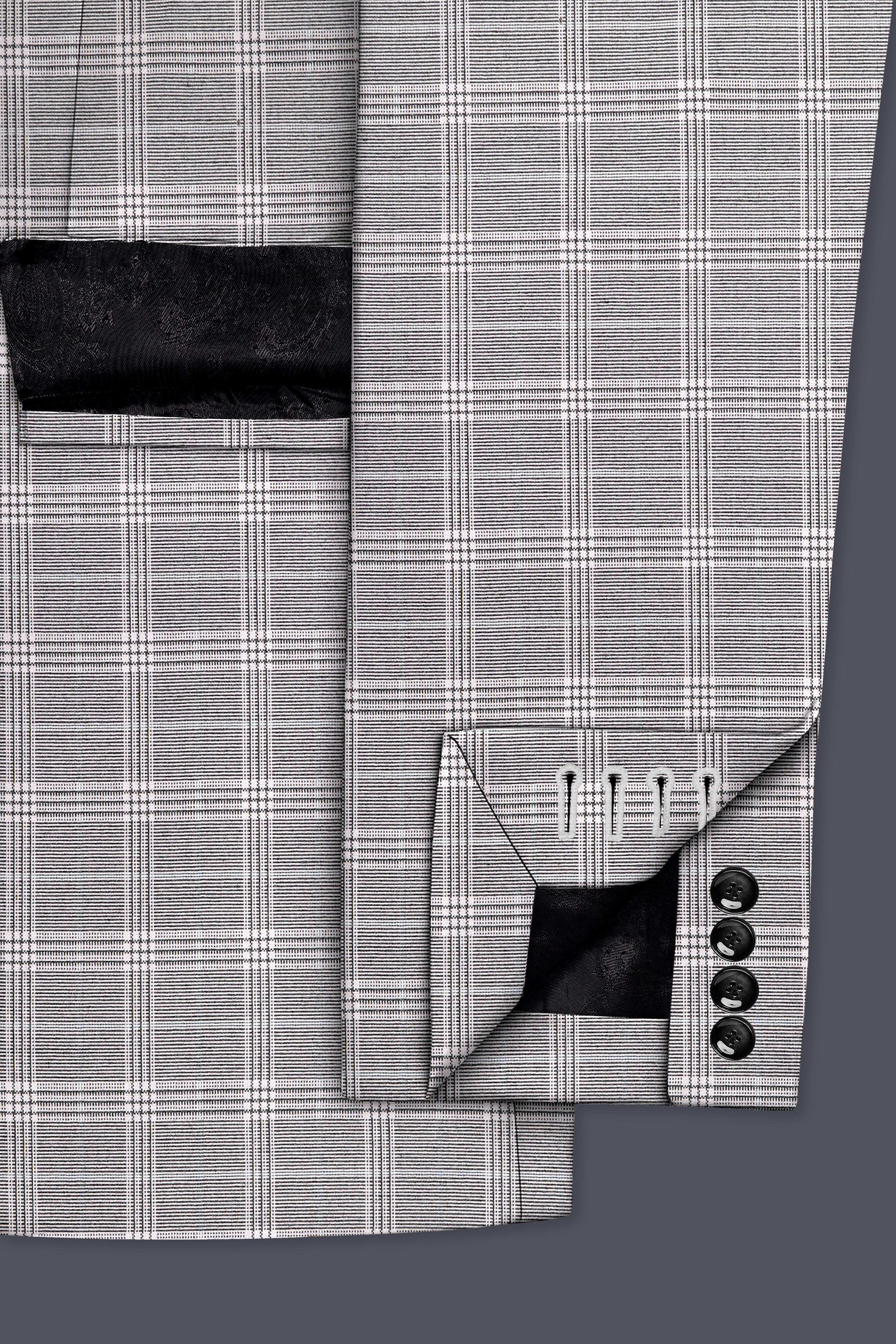 Monsoon Gray Plaid Wool Rich Double Breasted Suit