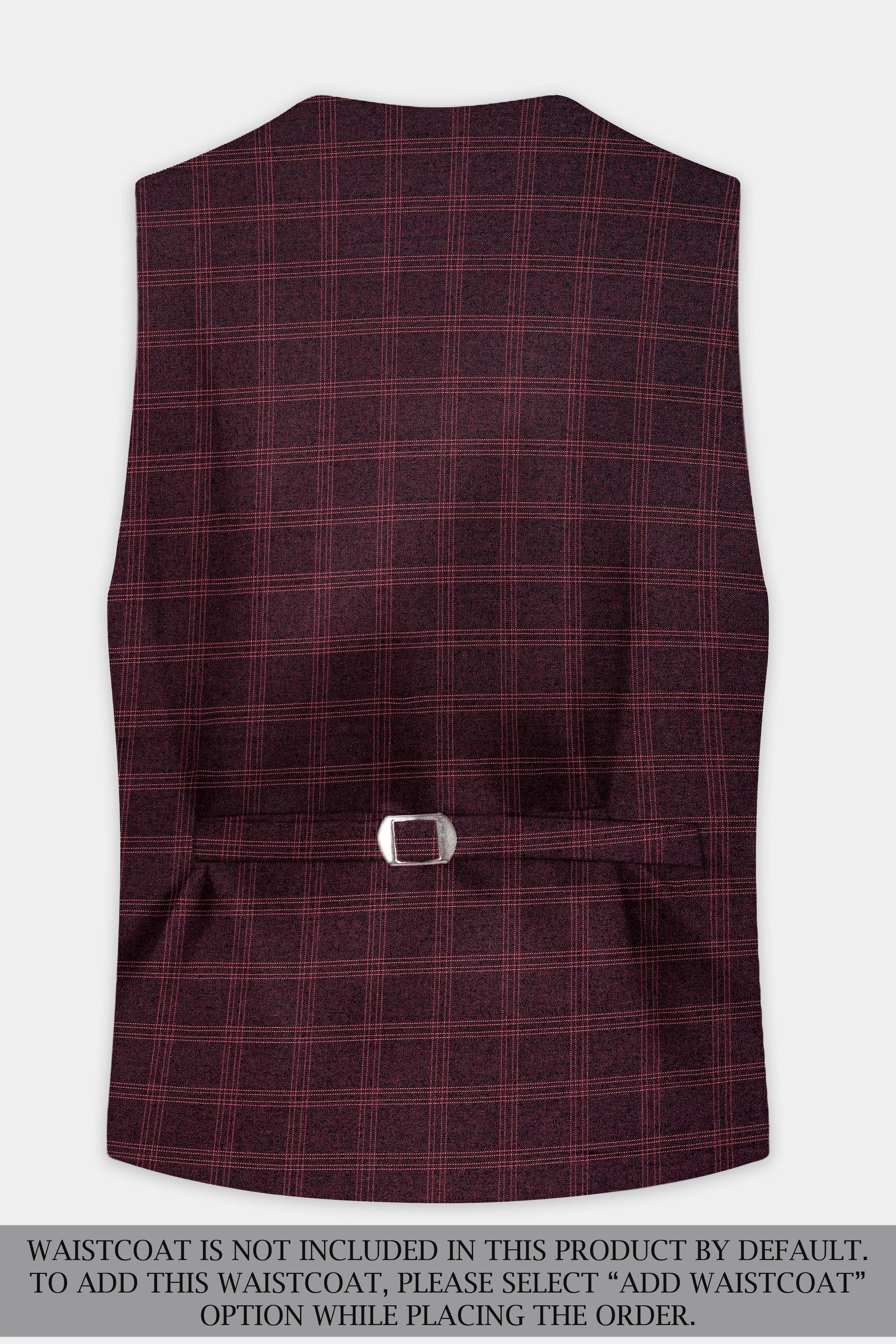 Russett Maroon Plaid Wool Rich Single Breasted Suit