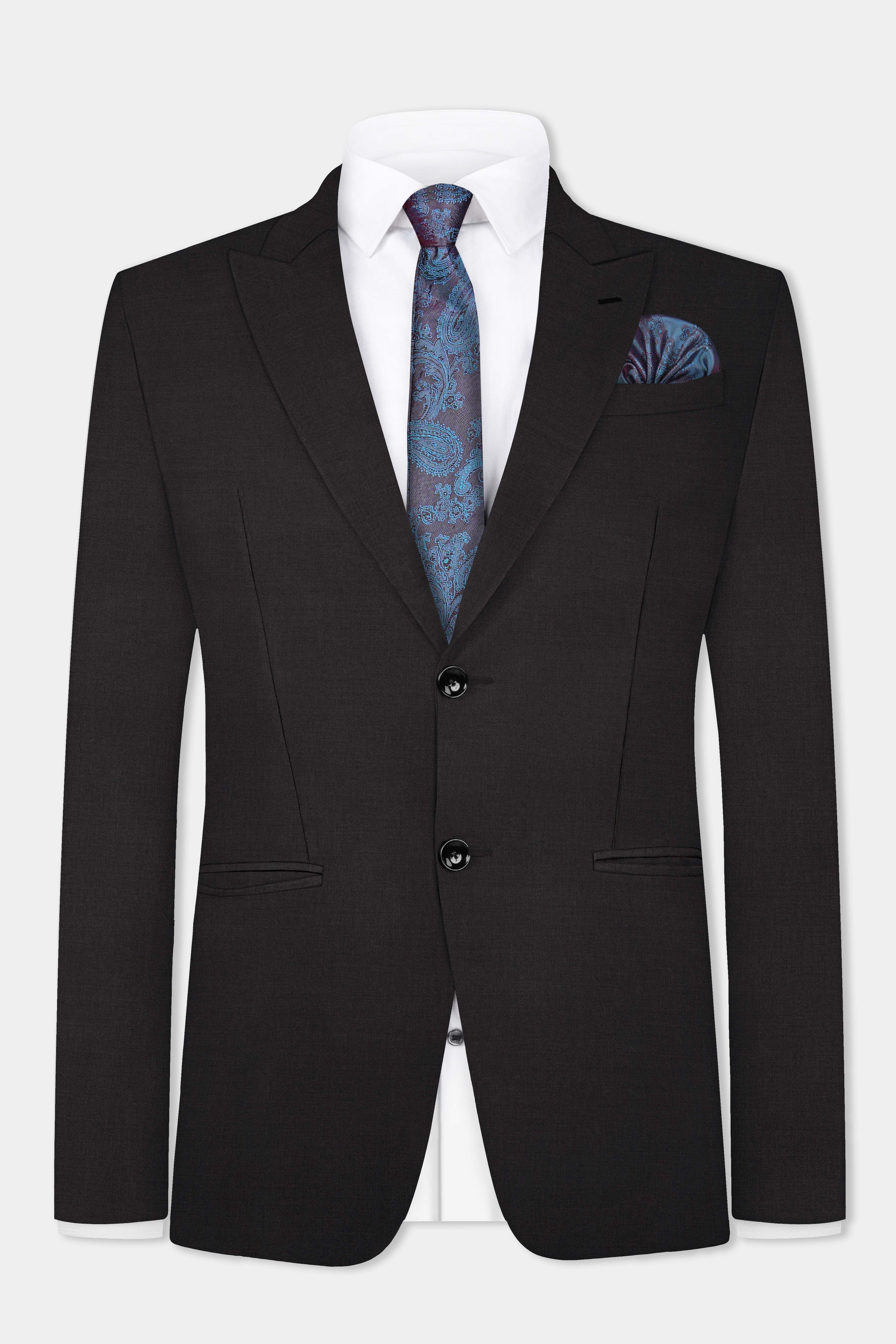 Zeus brown Solid Wool Rich Single Breasted Suit