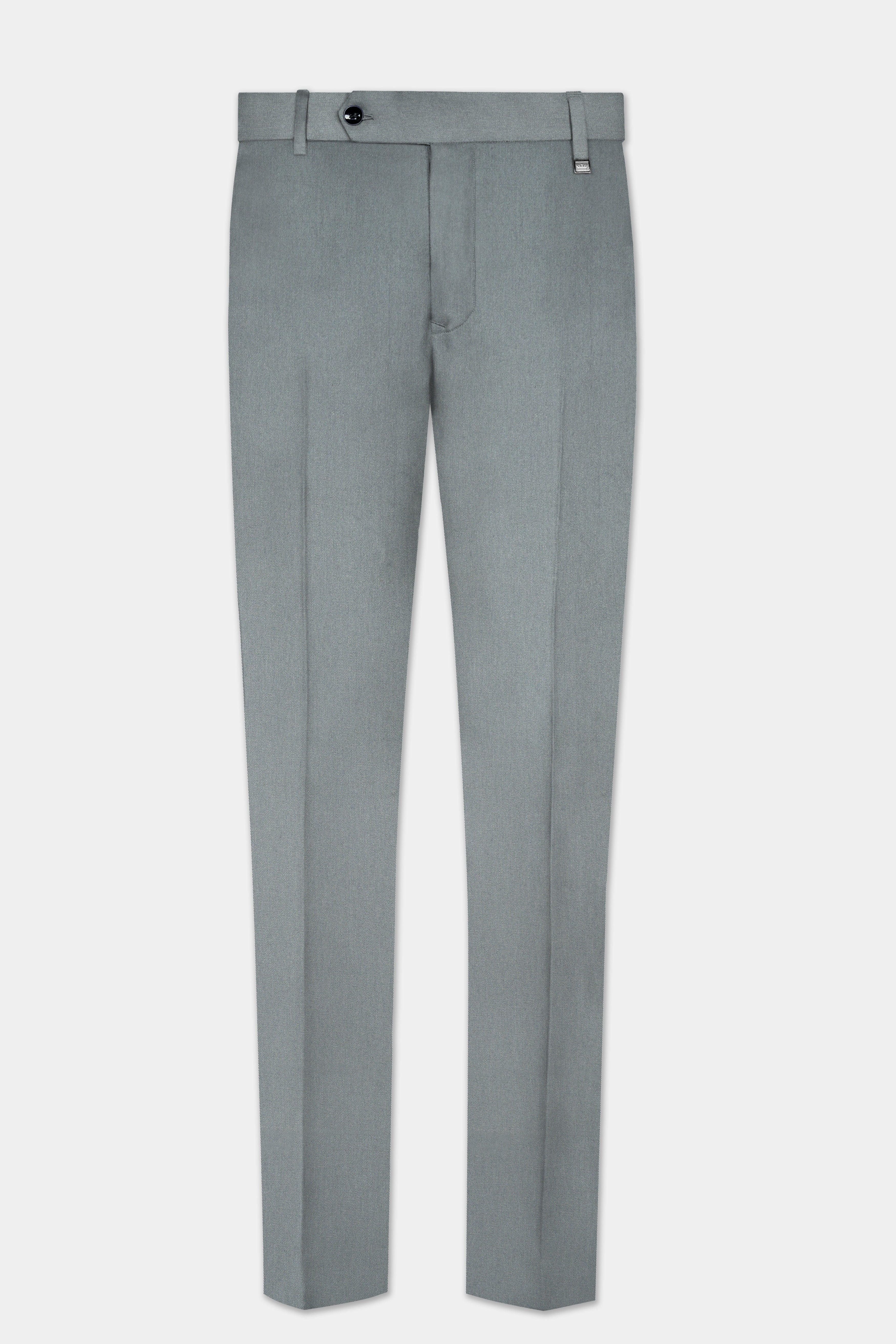 Smokey Gray Solid Cotton Double Breasted Suit