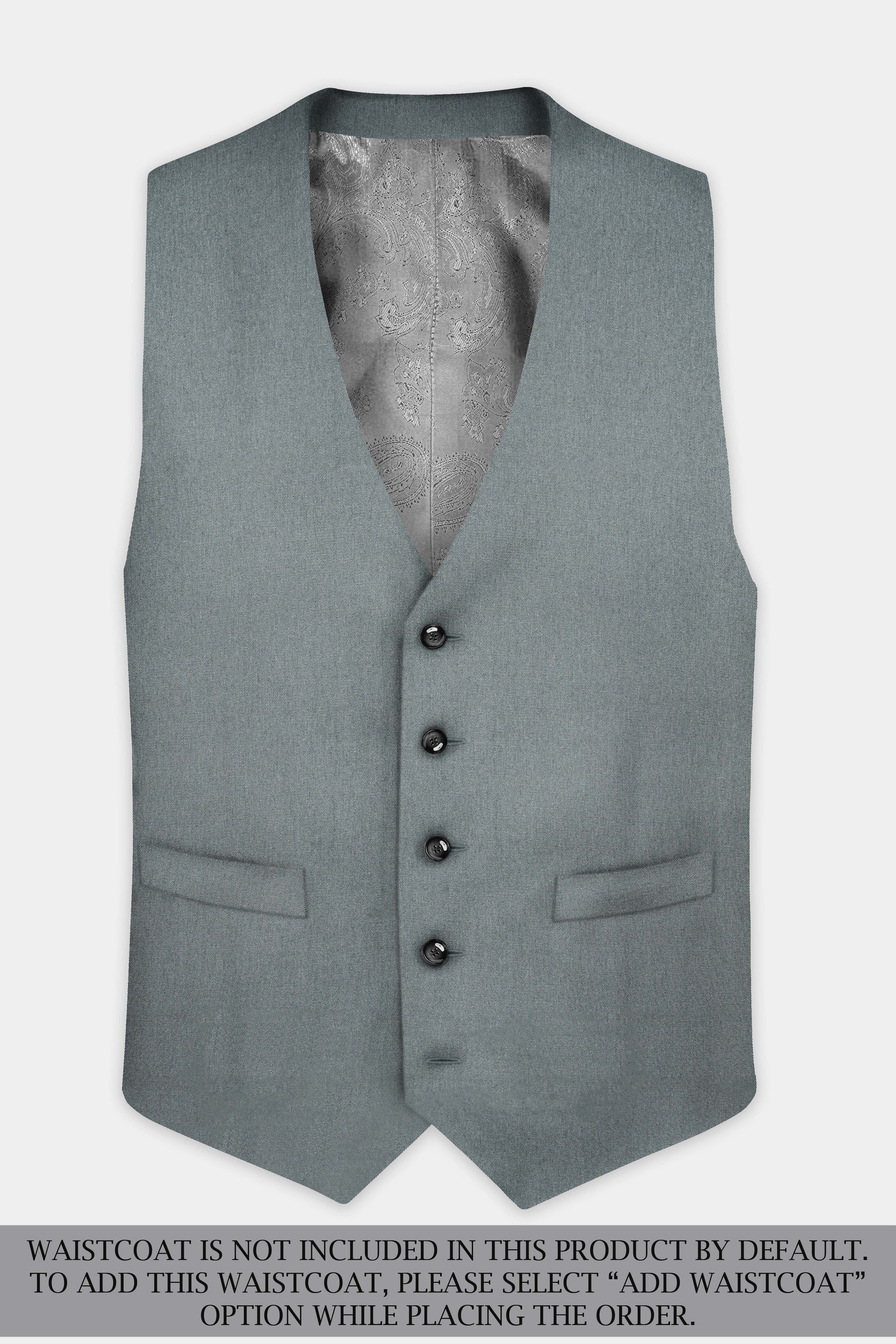 Smokey Gray Solid Cotton Double Breasted Suit